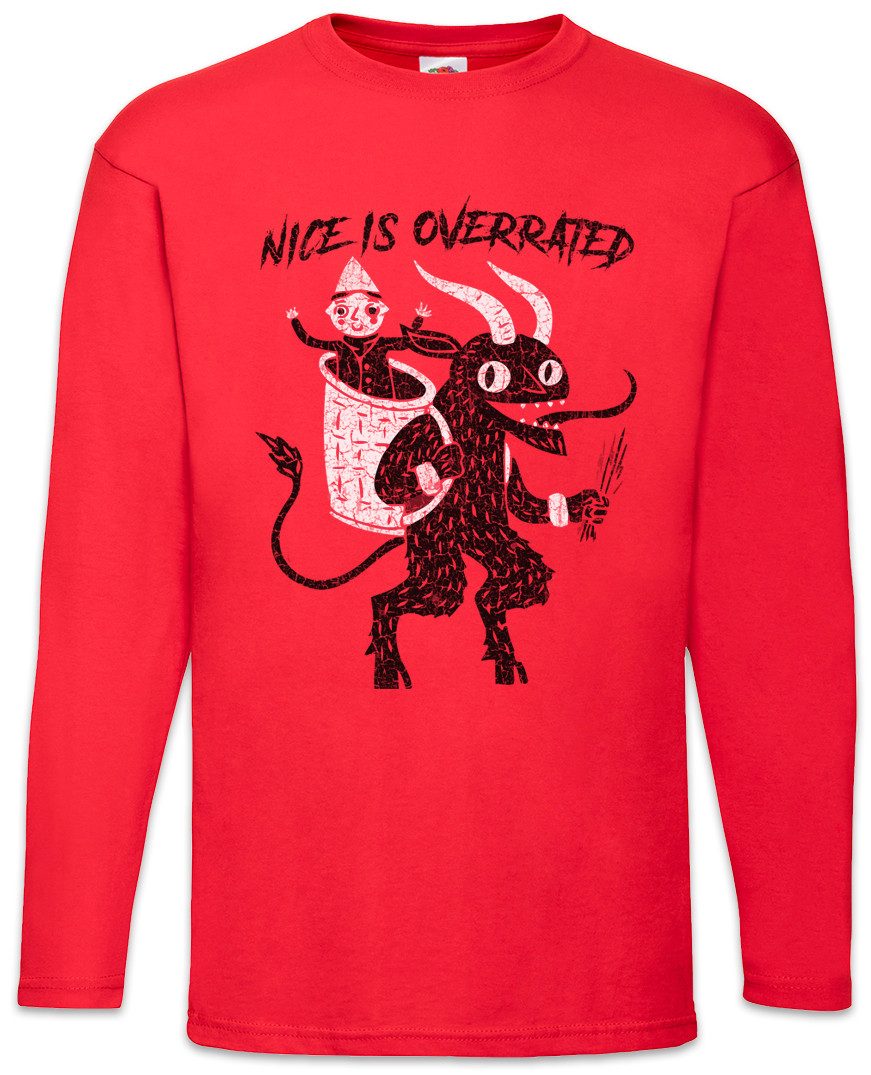 Langarmshirt Nice Is Overrated Langarm T-Shirt Teufel Skull Schädel Devil Satan