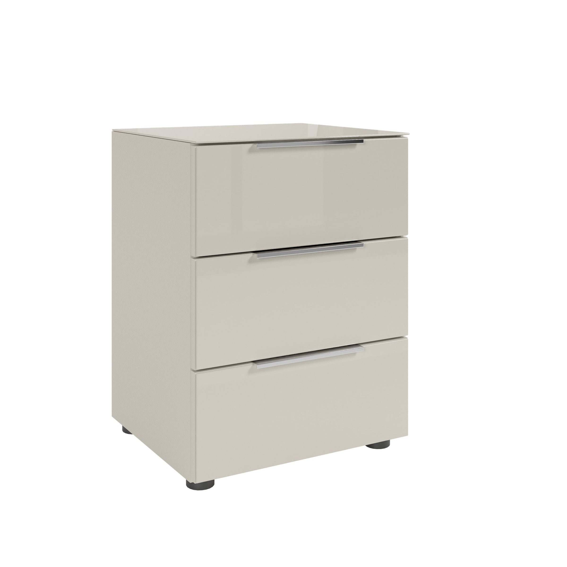 Bega Consult Nachtkommode Glasfronten in Kaschmir - 45x61x40cm (BxHxT)
