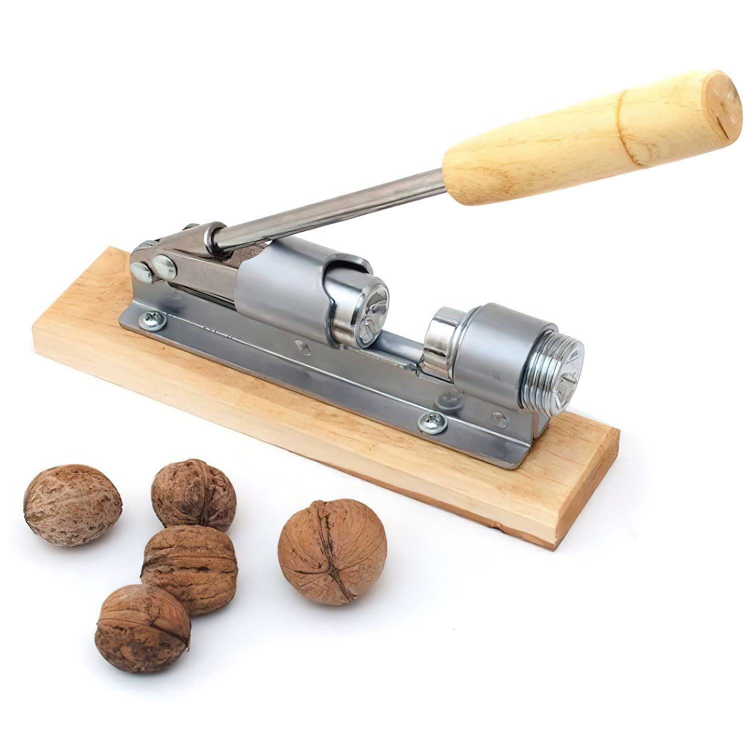 Goods+Gadgets Nussknacker Retro Nut-cracker, (Hebel-Knacker), Schalenknacker aus Edelstahl