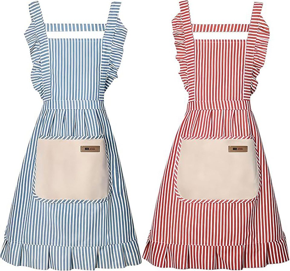 Kaket Kochschürze 2er-Set Baumwolle Gestreift mit Tasche, (Kochschürzen-Set günstig online kaufen