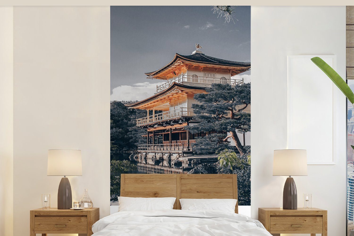 Kyoto Fototapete Japan Fototapete (2 Wohnzimmer St), Matt, Küche, Bäume, bedruckt, - Schlafzimmer - MuchoWow Vliestapete für