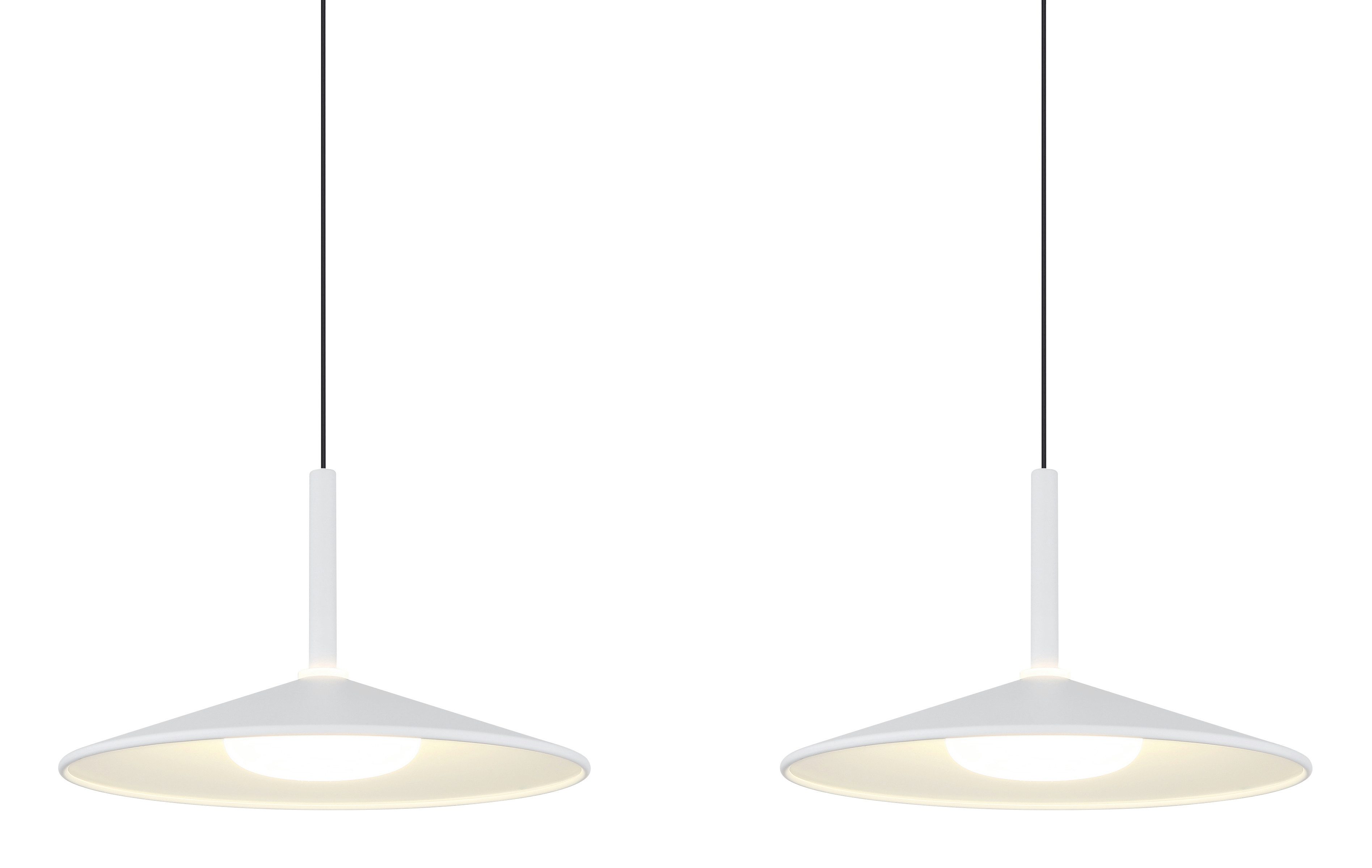 GLOBO LIGHTING Hängeleuchte LAMPONE, LED fest integriert, Warmweiß, Hängelampe Metall weiß Acryl opal Esszimmer Esstisch