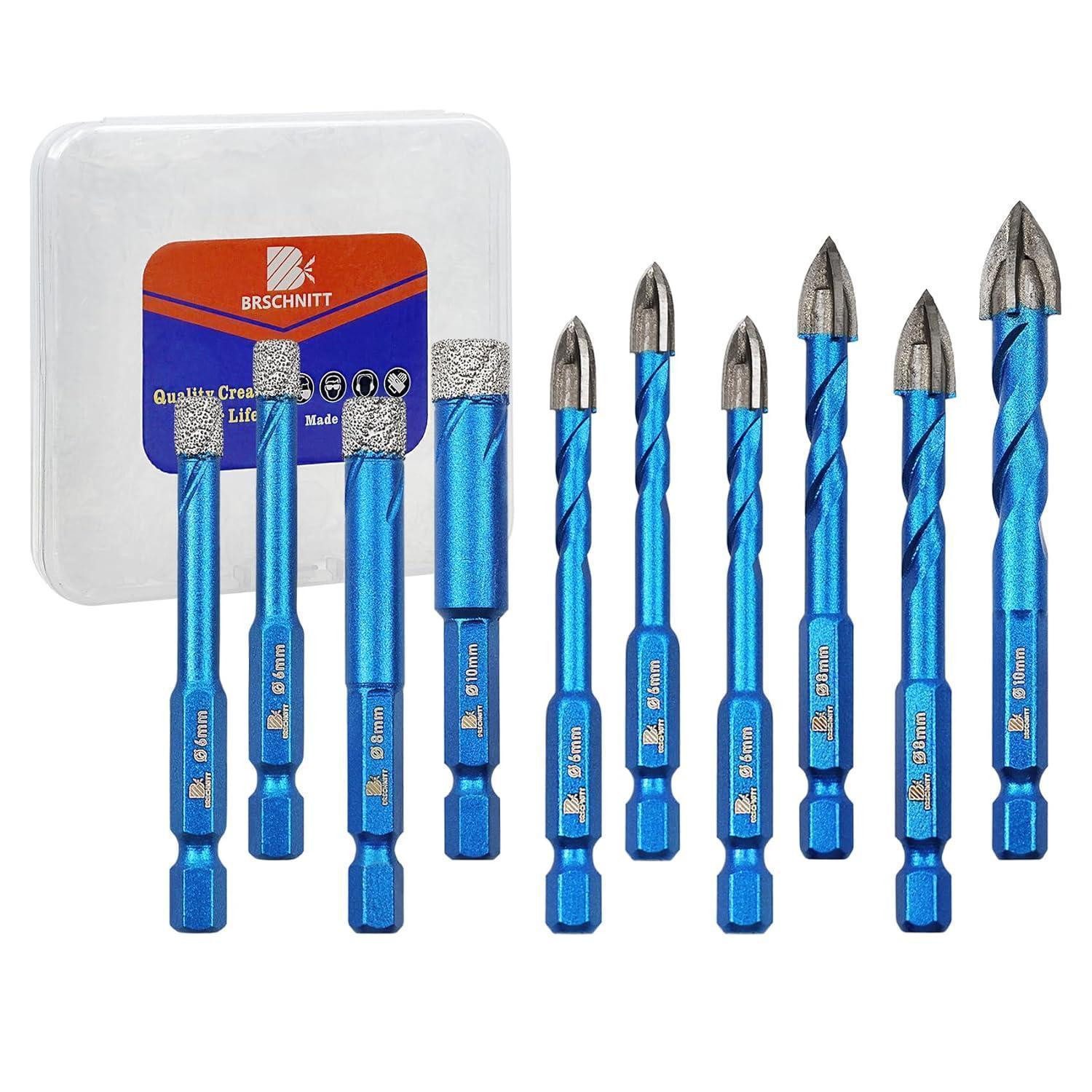 LuxusKollektion Steinbohrer Diamantbohrer Set 6/8/10mm Trockenbohren