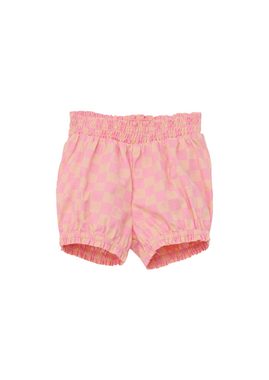 s.Oliver Stoffhose Short aus Popeline Smok-Detail, Raffung