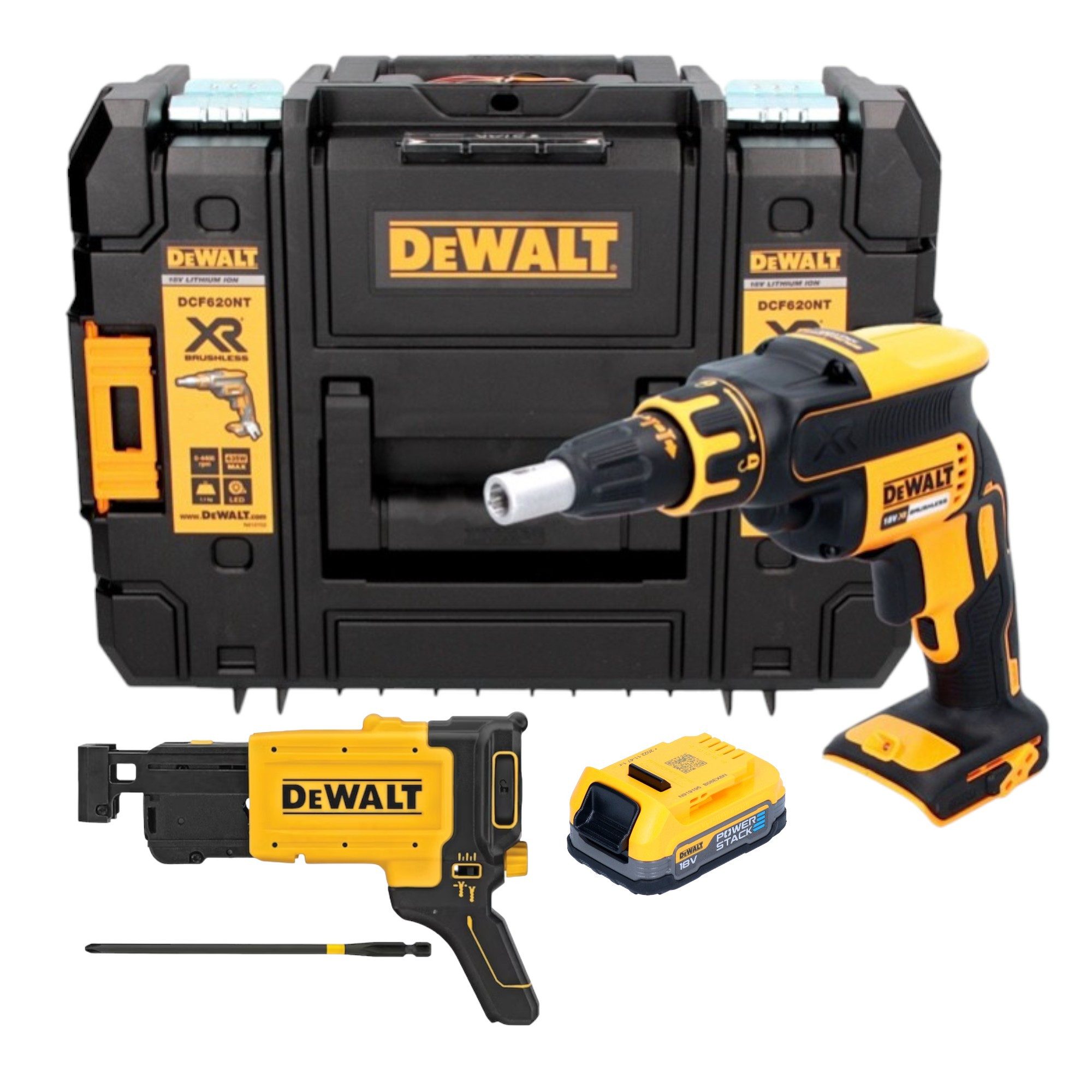 DeWalt Akku-Magazinschrauber DCF 620 NT Akku Trockenbauschrauber 18 V 30 Nm Brushless