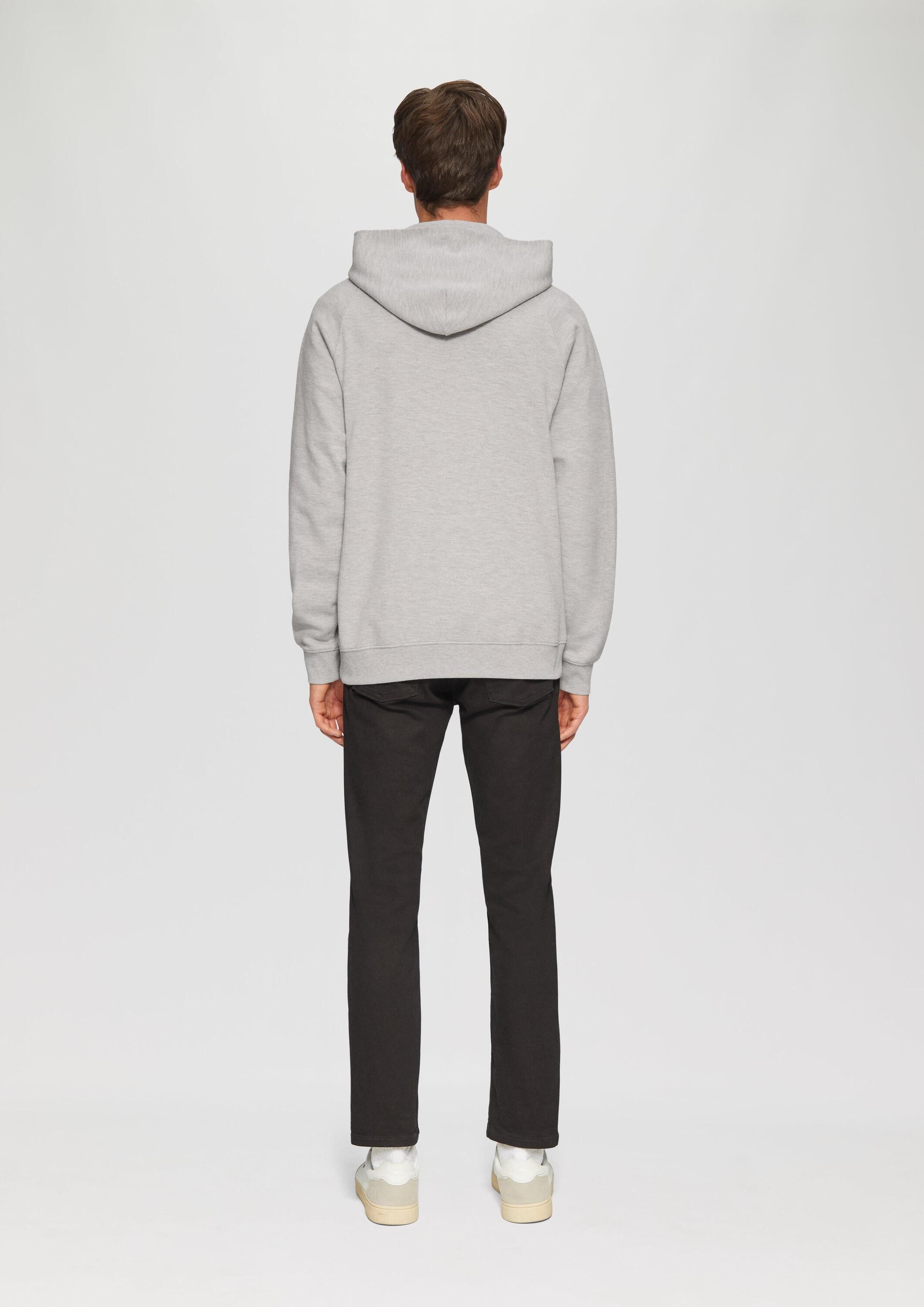 s.Oliver Sweatshirt Sweatshirt Hoodie mit Waffelstruktur und Logo-Detail