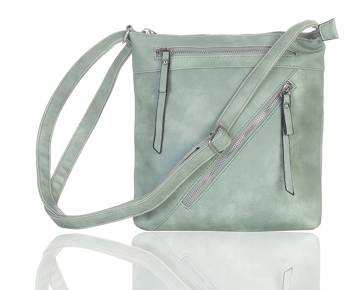 CLEO STYLE Umhängetasche Damen Tasche 20205 Grün