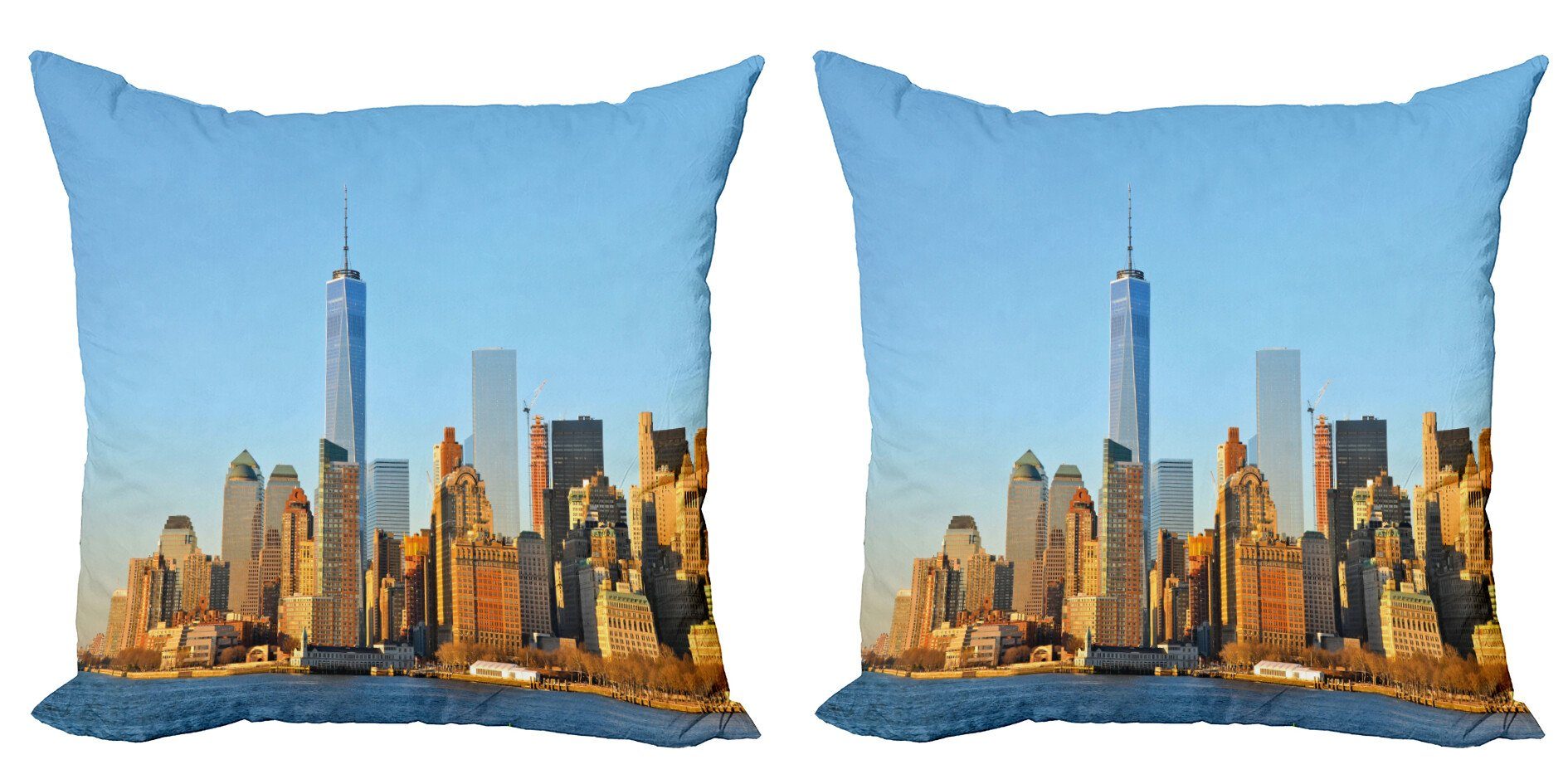 Kissenbezüge Modern Accent Doppelseitiger Digitaldruck, Abakuhaus (2 Stück), Landschaft New York City Skyline