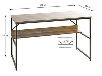 freiraum Schreibtisch 23898, in schwarz-eiche - 120x74x60cm (BxHxT)