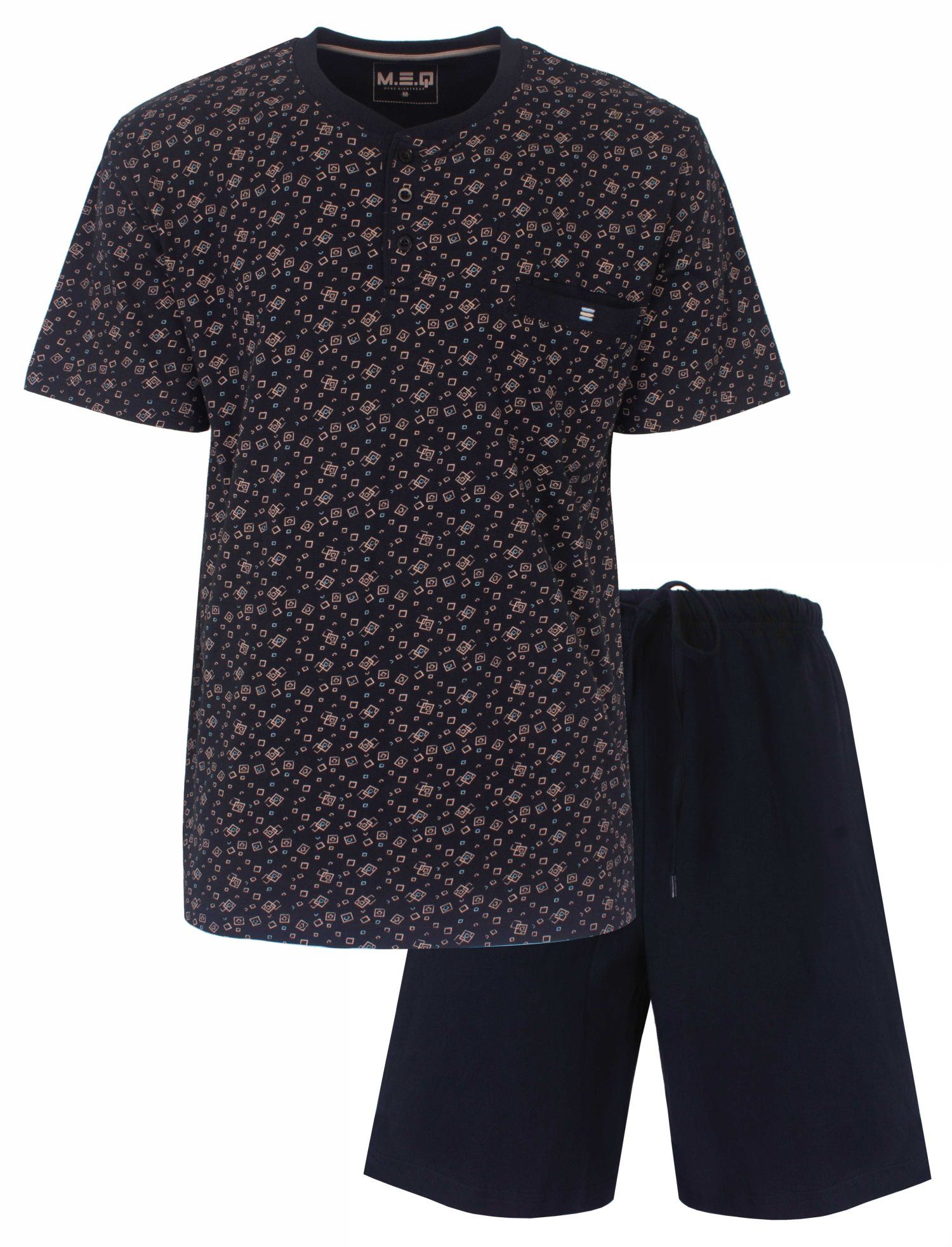 M.E.Q. Shorty M.E.Q. Herren Pyjama kurz (2 tlg) Baumwolle günstig online kaufen