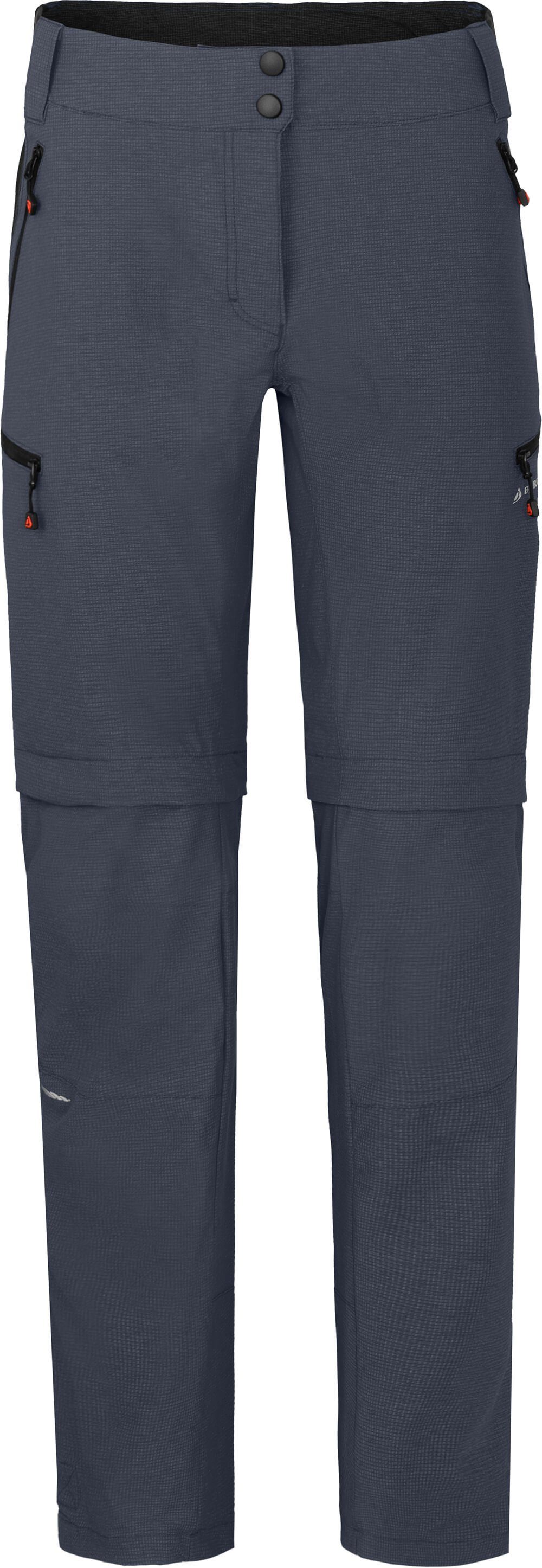 Bergson Outdoorhose VALLI zip-off Damen Radhose, robust elastisch, Normalgrößen, grau/blau