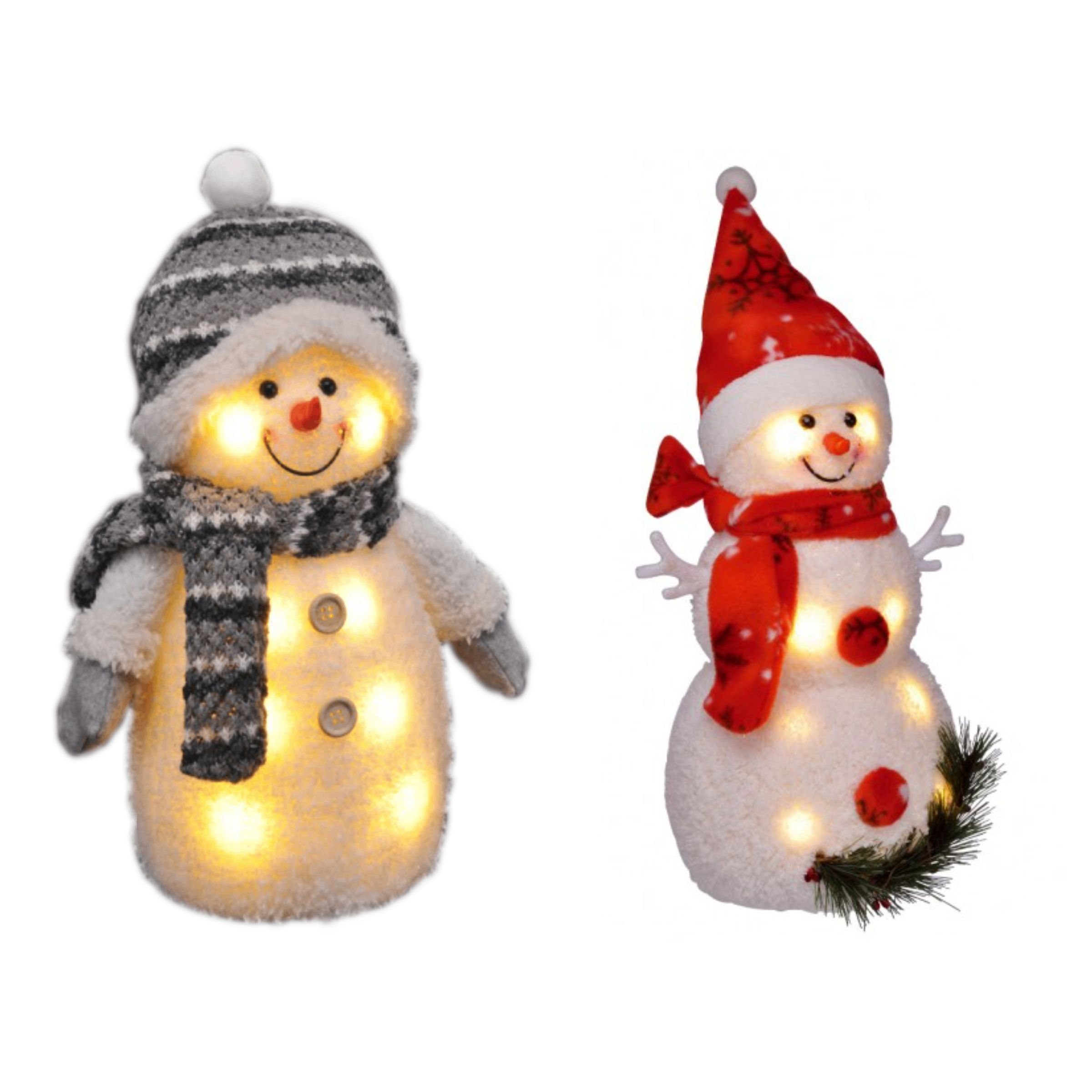 LED-Dekofigur Deko Schneemann Set Weihnachtsdeko