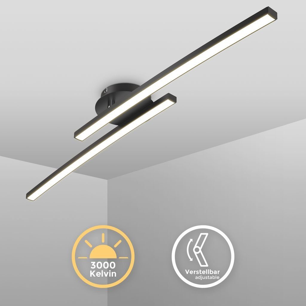 Deckenleuchte moderne LED Deckenlampe 2-flammig schwenkbar - BKL1414