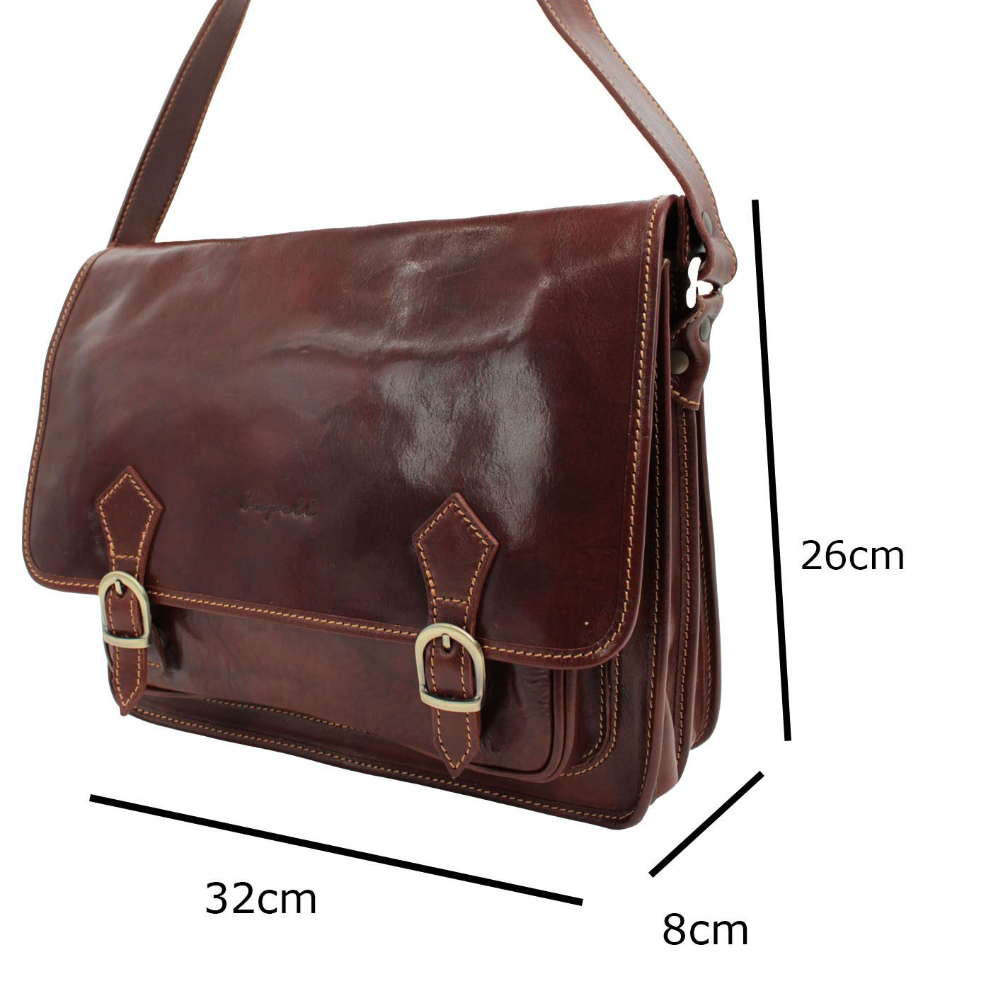 bupell Umhängetasche Nico, Umhängetasche Crossbody aus pflanzlich gegerbtem Leder