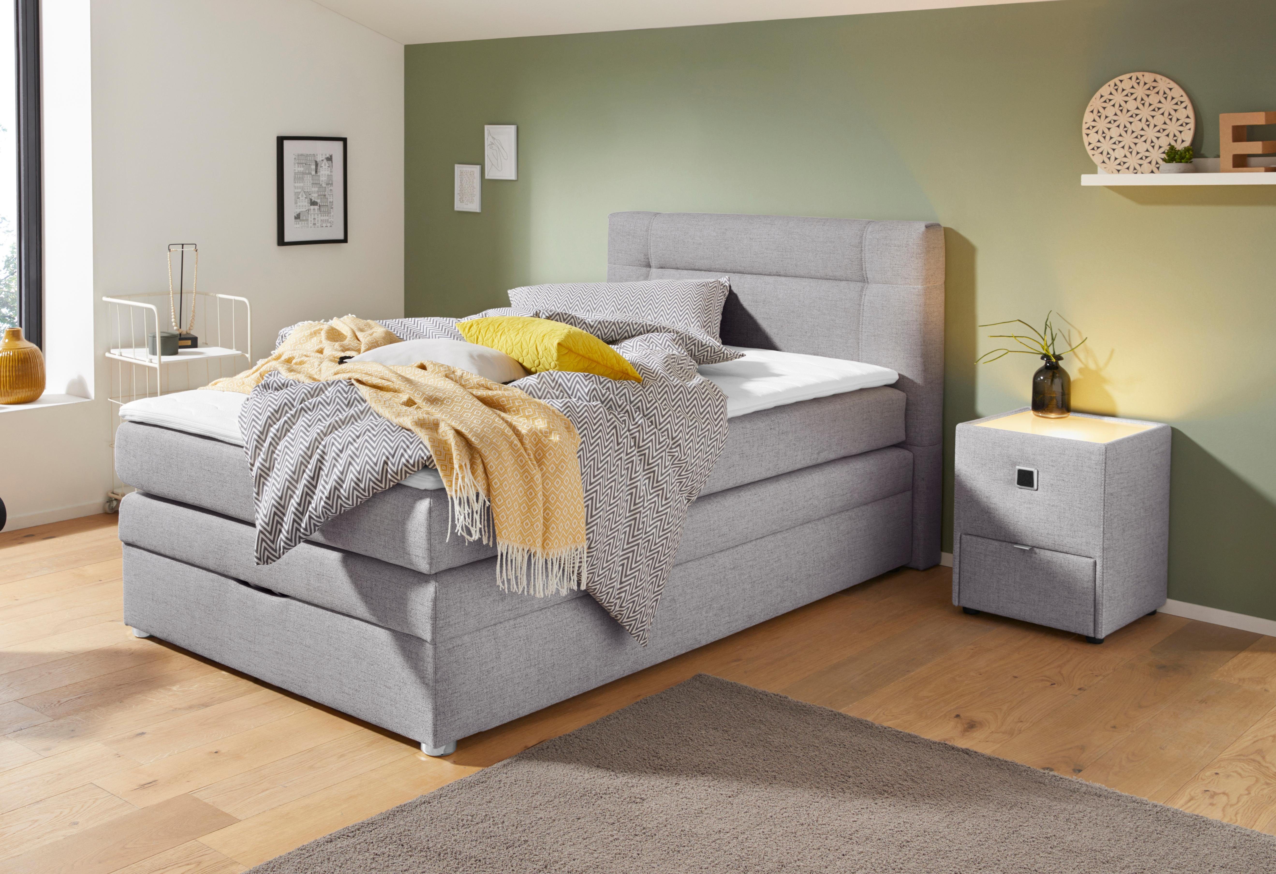 Jockenhöfer Gruppe Boxspringbett Carmen, mit Bettkasten und Topper, erhältlich in 120 & 140cm Breite
