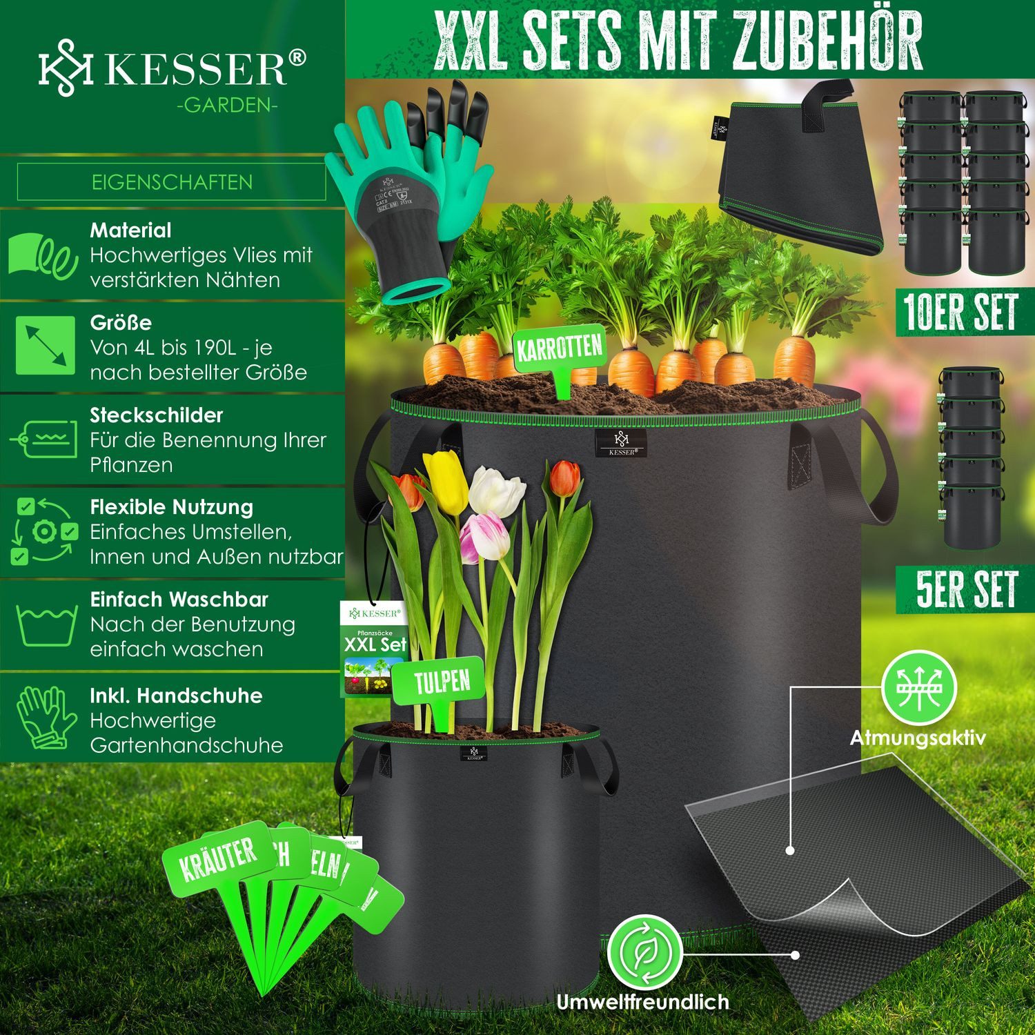 KESSER Pflanzkübel, Pflanzsäcke aus Vlies Kartoffel günstig online kaufen