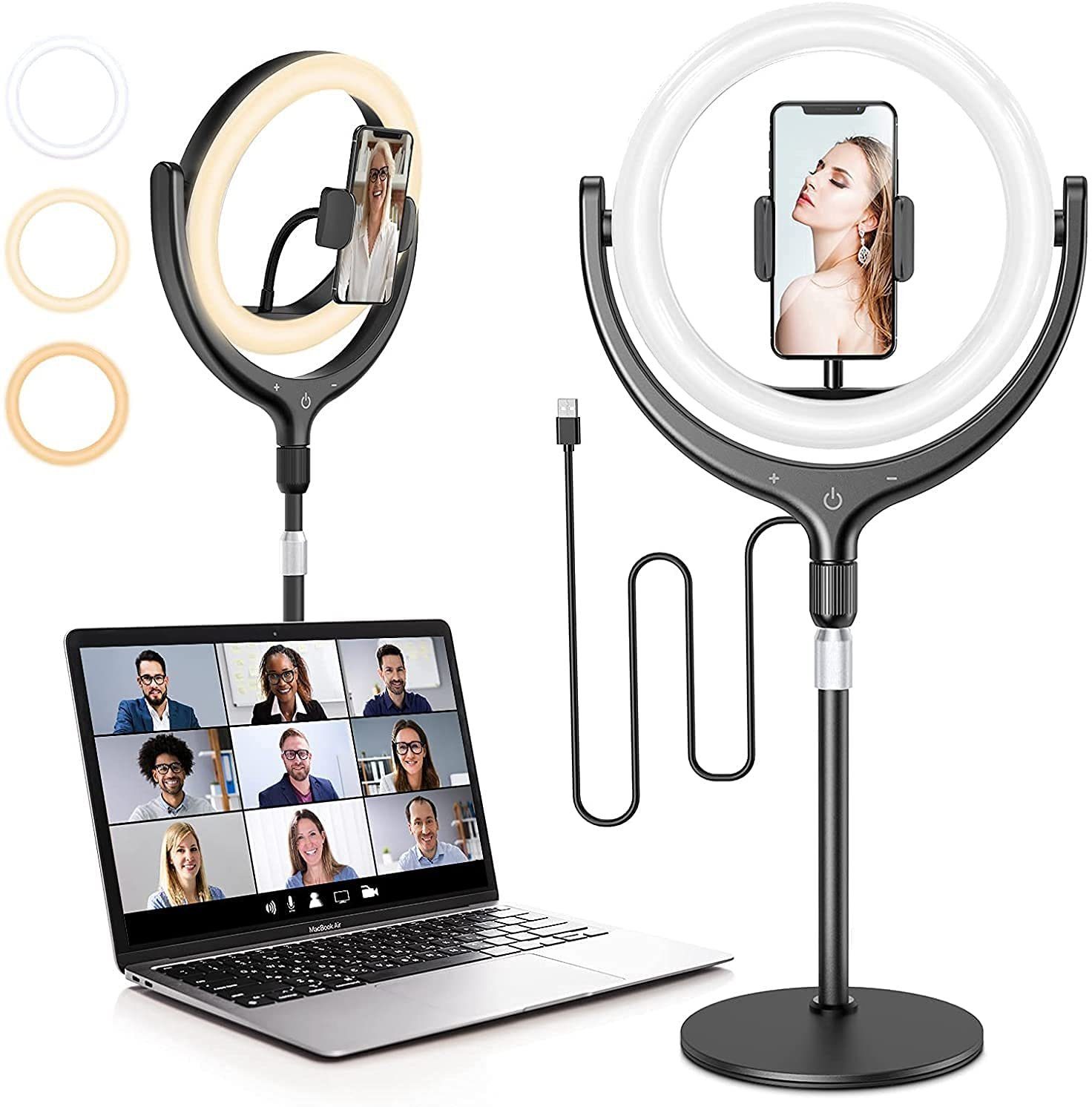 Ringlicht 10 Zoll Ringlicht mit Stativ Ringleuchte, H63cm,Fülllicht,Beleuchtung
