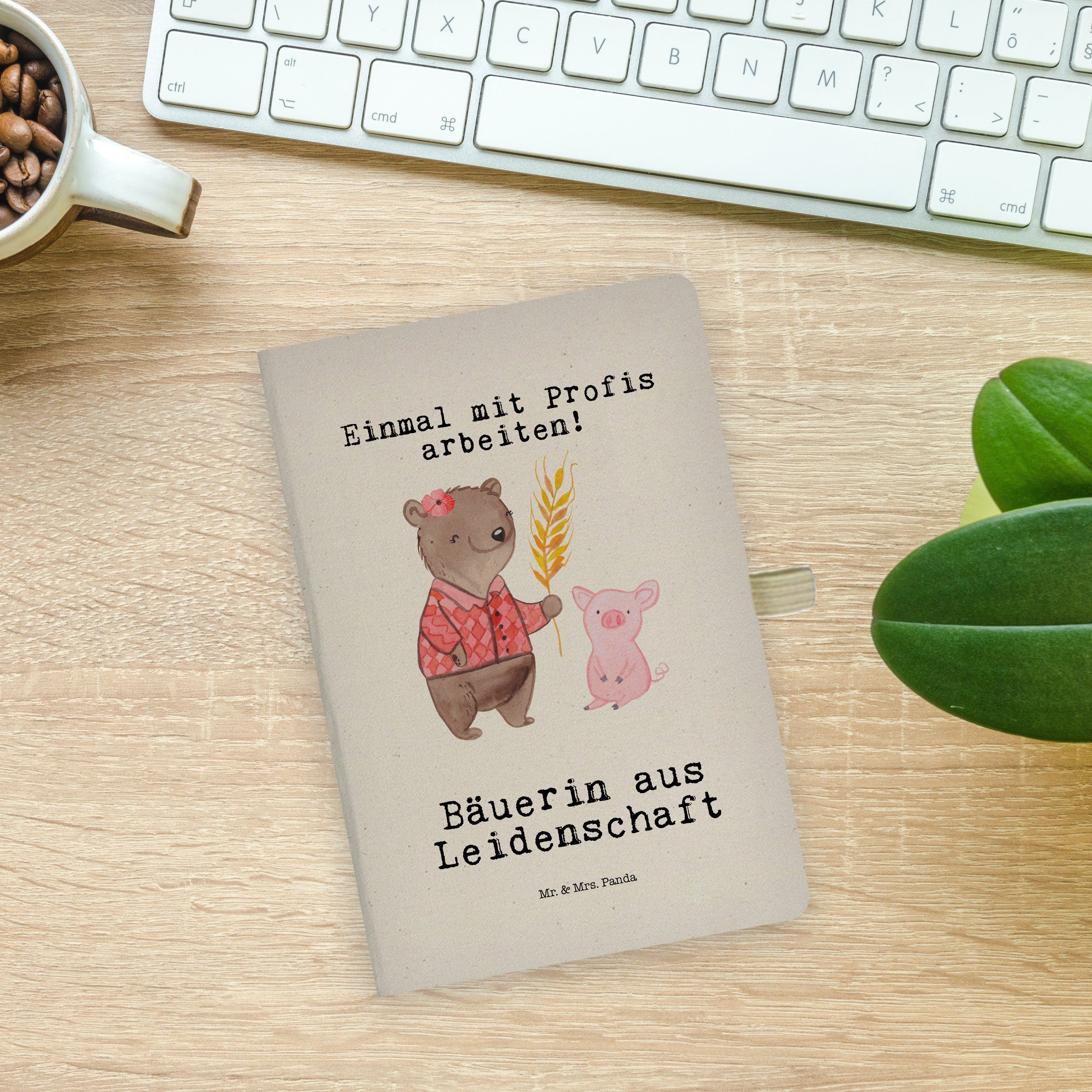 Bäuerin - Geschenk, Skizzenbuch, - Mr. Mrs. Kolle Panda Leidenschaft aus Transparent & Notizbuch Mrs. Mr. & Panda