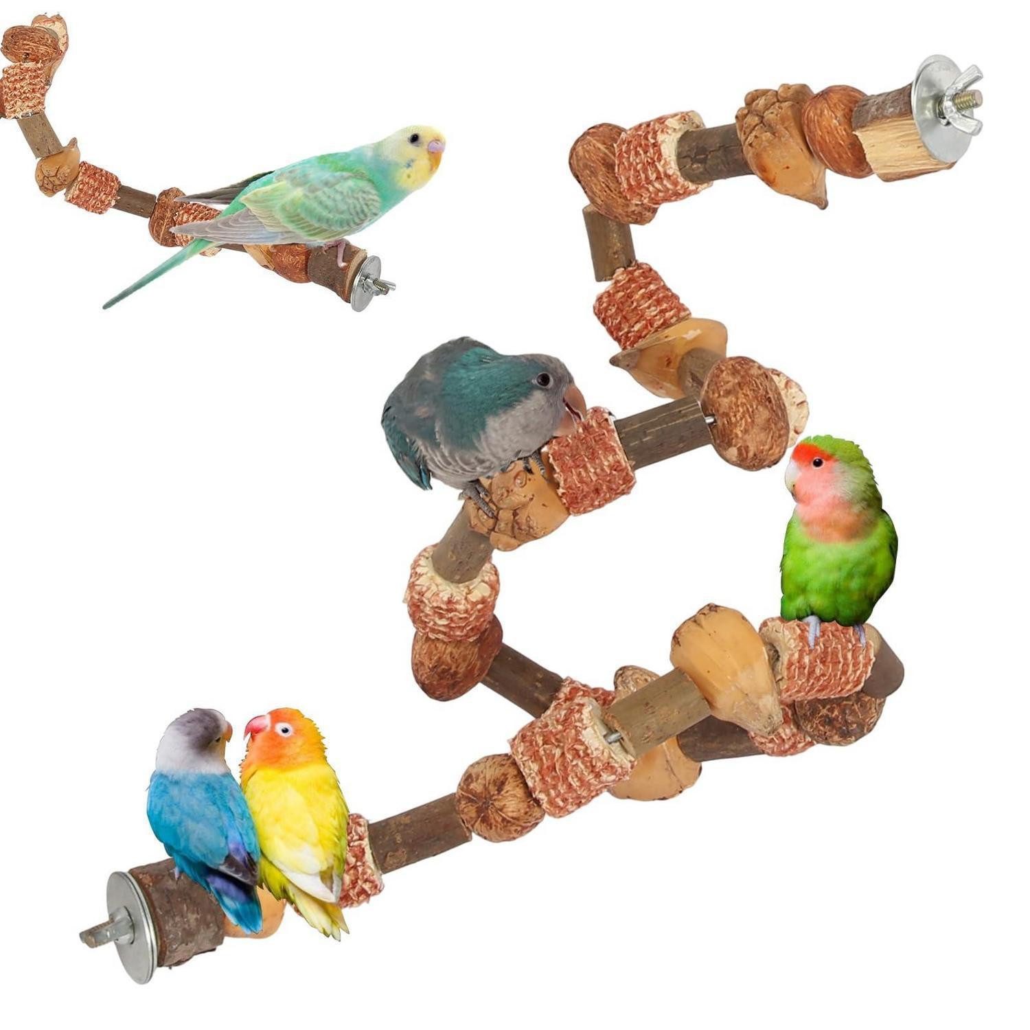 LuxusKollektion Vogelspielplatz Sitzstange 80cm flexibel Wellensittich Nymphensittich natur
