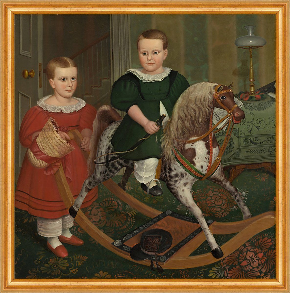 Kunstdruck The Hobby Horse Peckham Kinder Spielzeug Schaukelpferd Holz Mädchen B