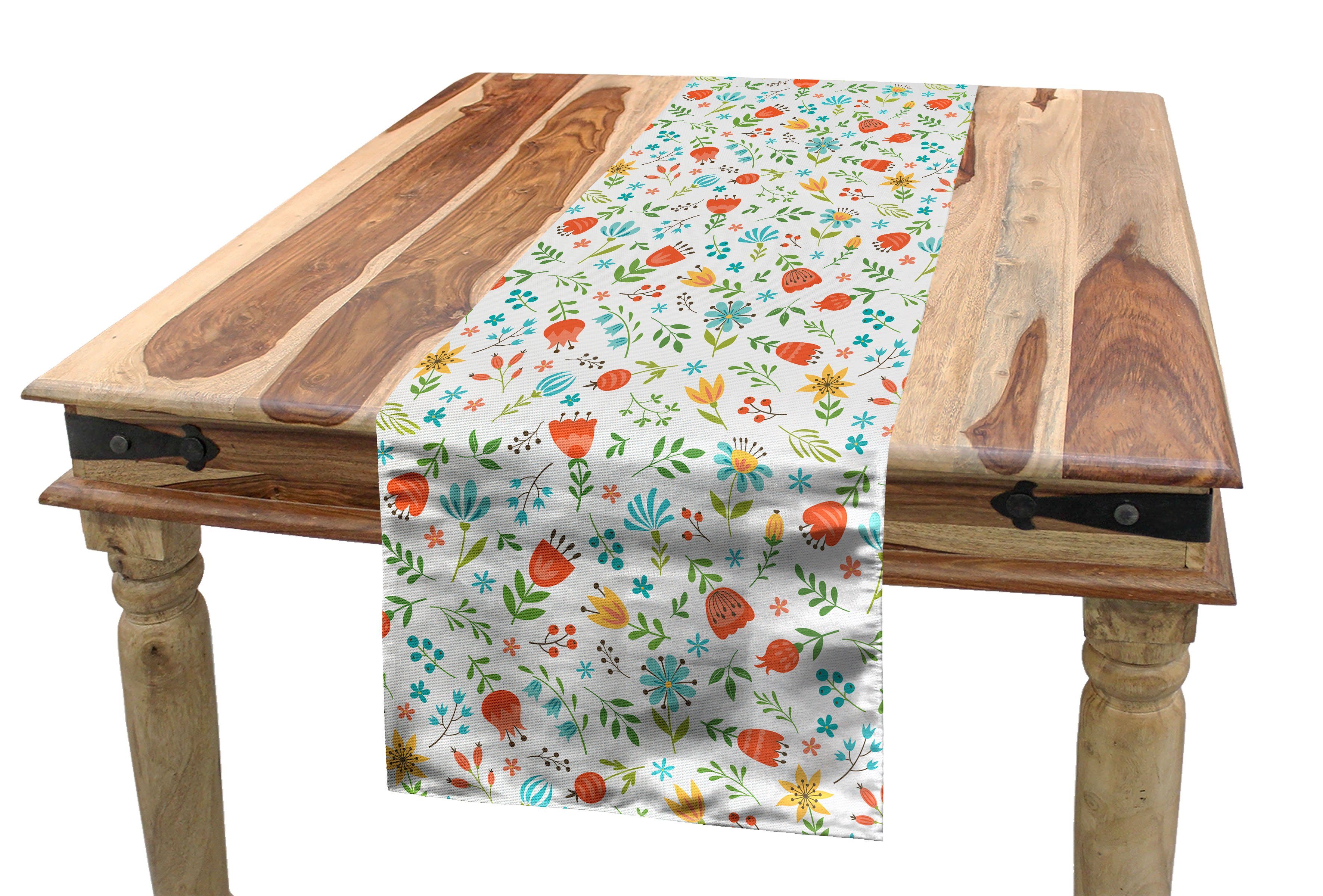 Abakuhaus Tischläufer Esszimmer Küche Rechteckiger Dekorativer Tischläufer, Blumen Lily von Valley und Berry