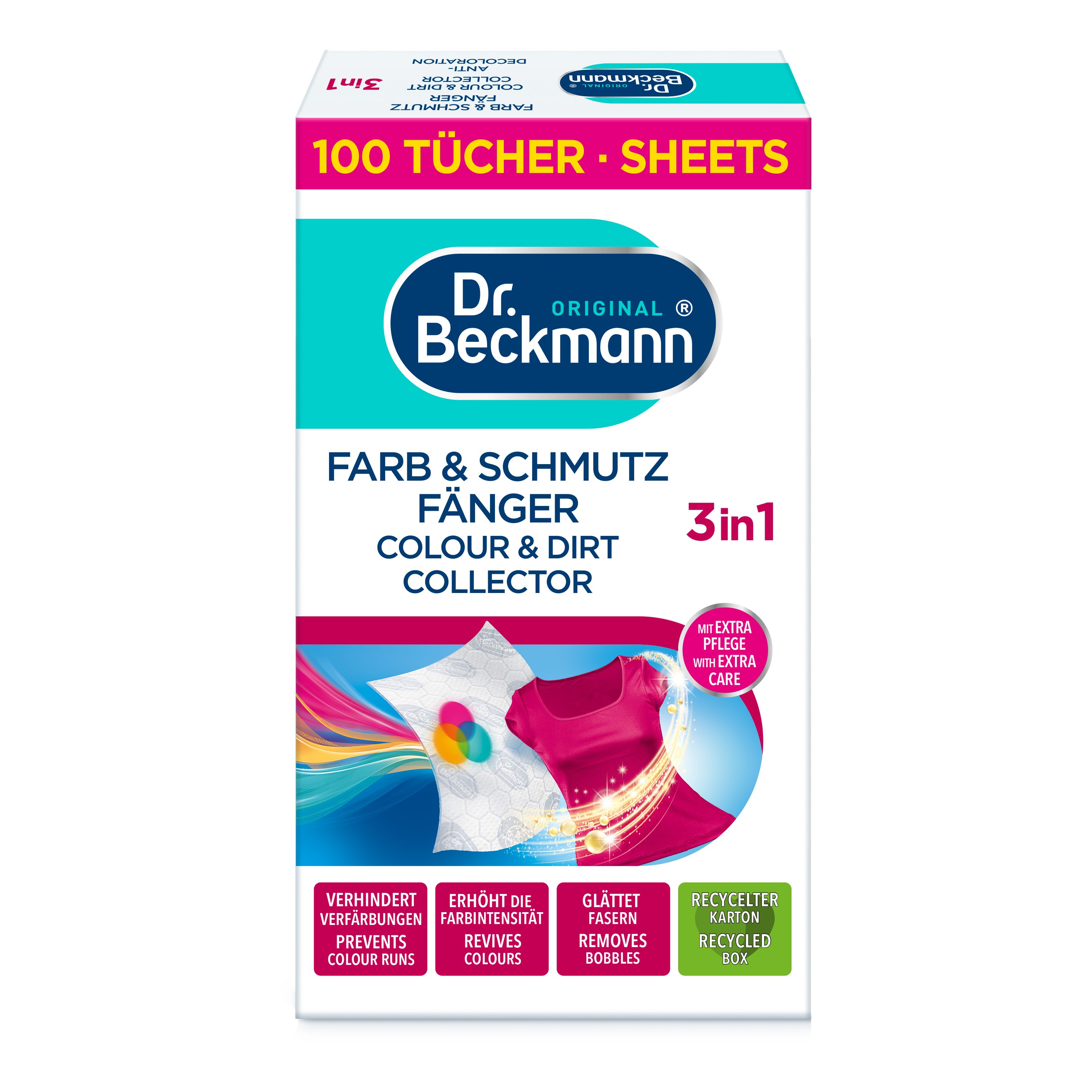Dr. Beckmann Farb & Schmutzfänger Advanced, langanhaltend, 100 Tücher Farb- und Schmutzfangtücher (1-St)