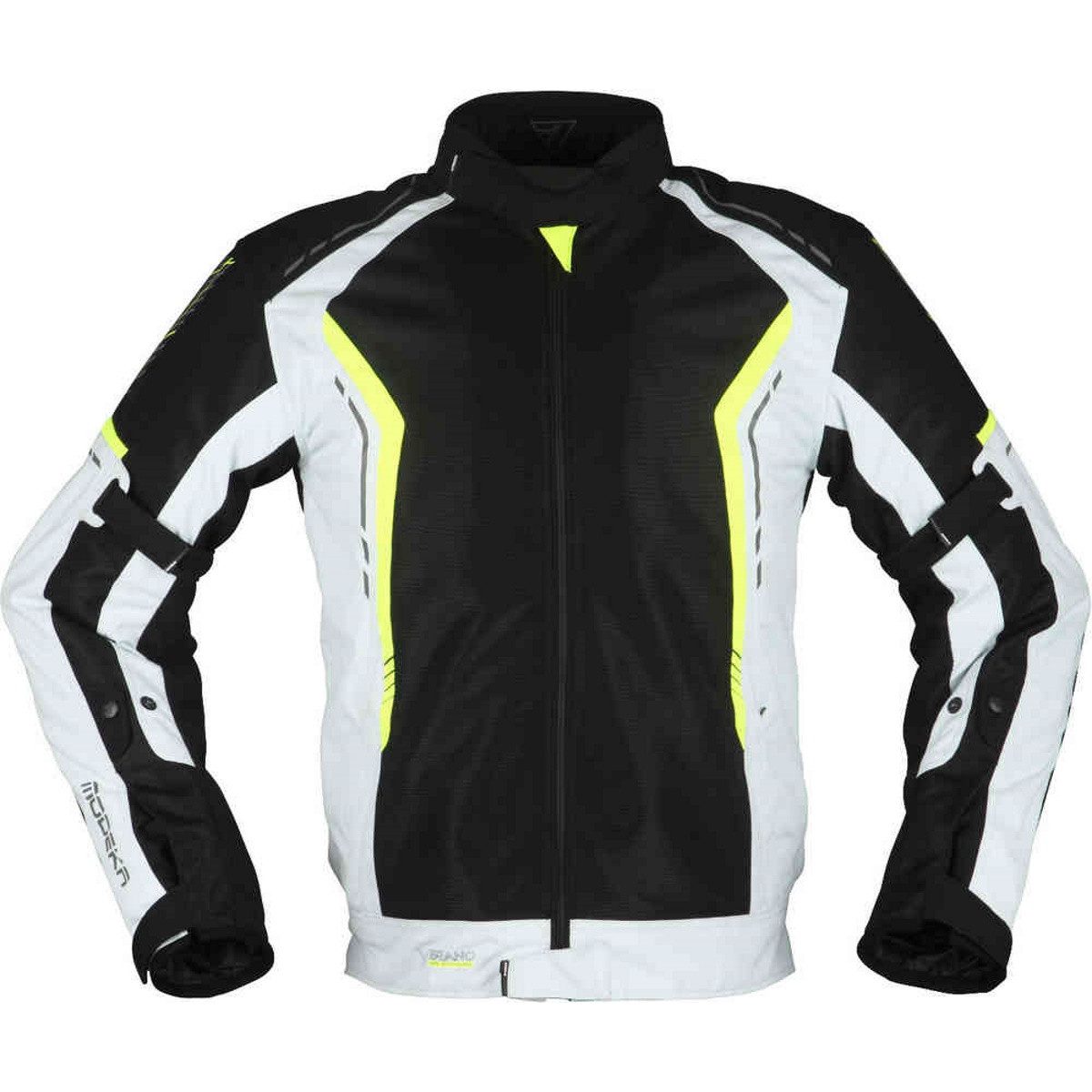 Modeka Motorradjacke Modeka Khao Air Textiljacke schwarz/hellgrau/gelb S