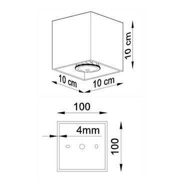 etc-shop Deckenstrahler, Leuchtmittel nicht inklusive, Deckenleuchte Deckenlampe ALU Würfel Anthrazit H 10 cm Schlafzimmer
