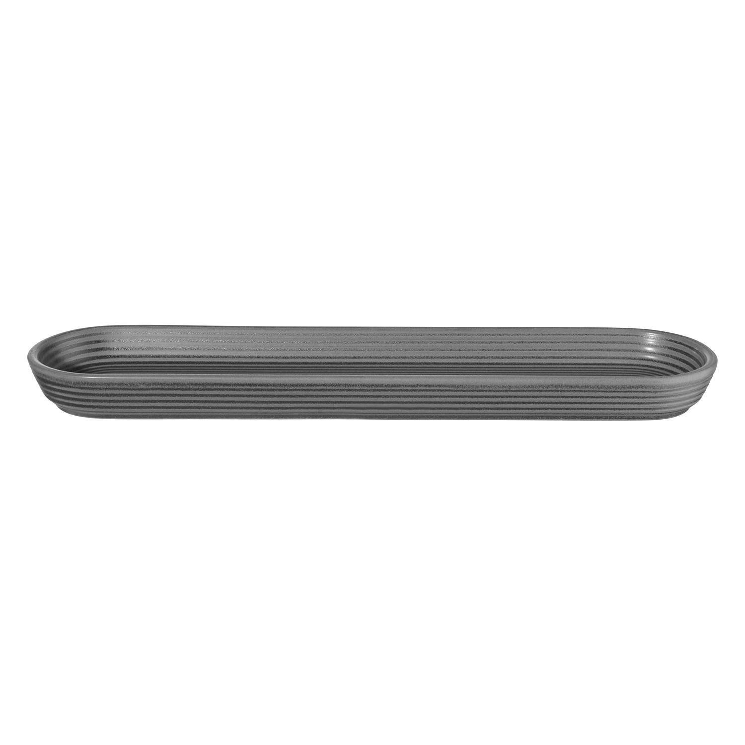 ASA SELECTION Brotschale Baguetteschale KITCHEN'ART, Ø 40,5 cm, Schwarz, Steinzeug, (1-tlg), spülmaschinenfest