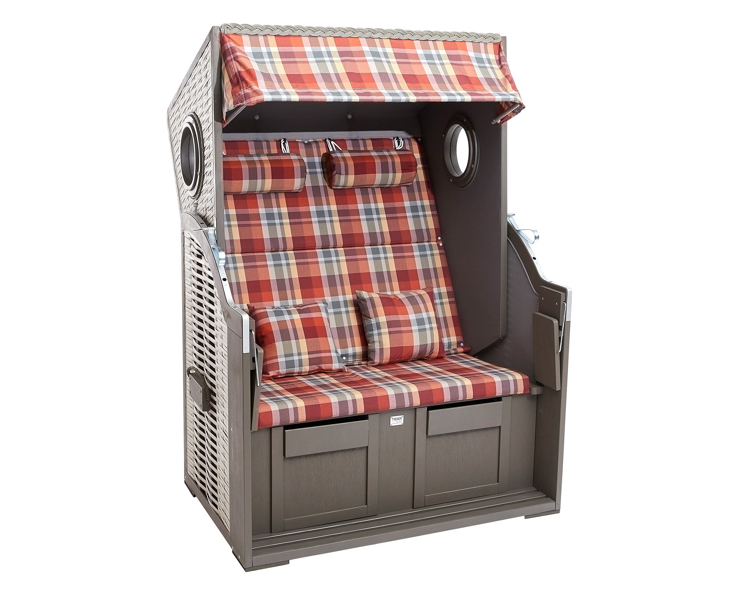 deVries Strandkorb deVries Strandkorb Twin View PE nature grey Des. 429 grau glasiert