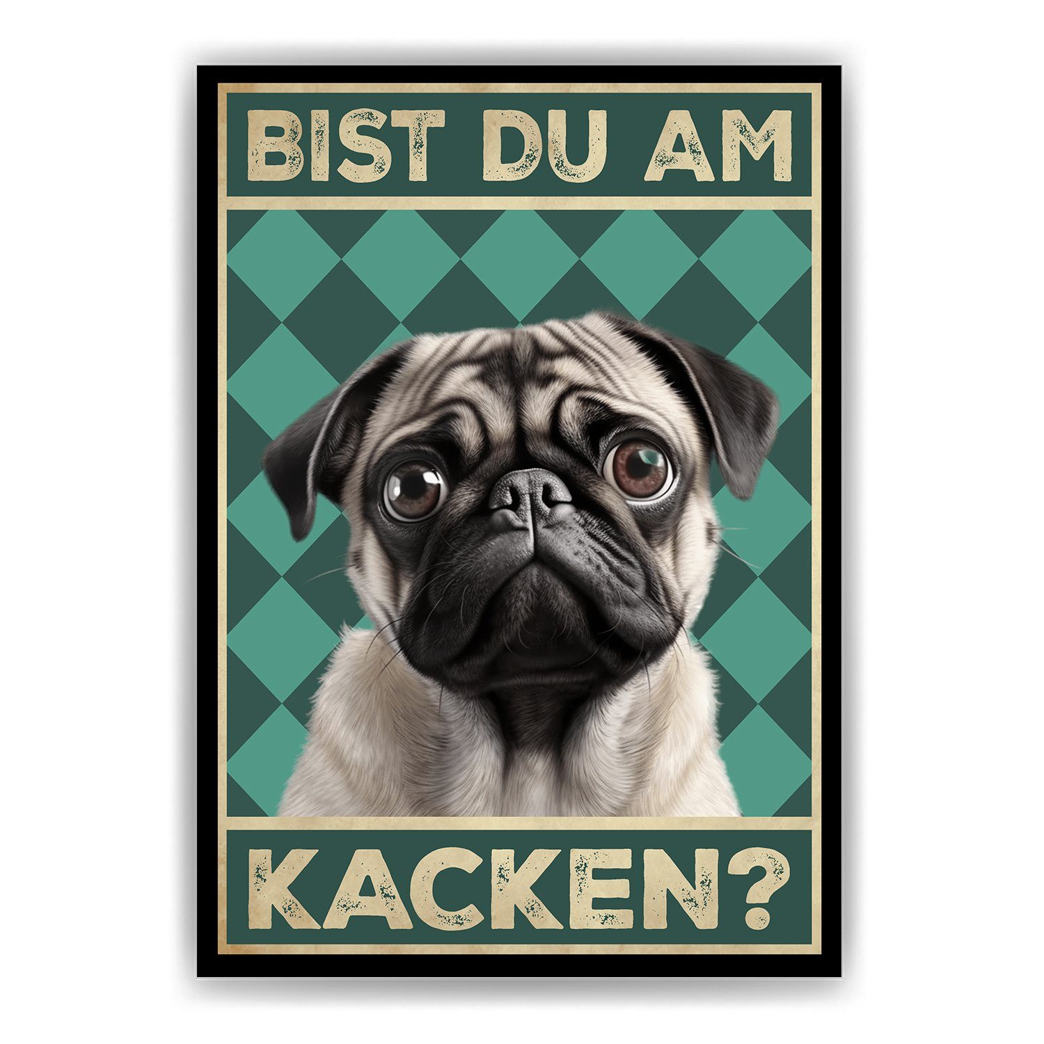 Tigerlino Poster Bist du am Kacken? Hunde Wandbild DIN A4 Gästebad Badezimm günstig online kaufen