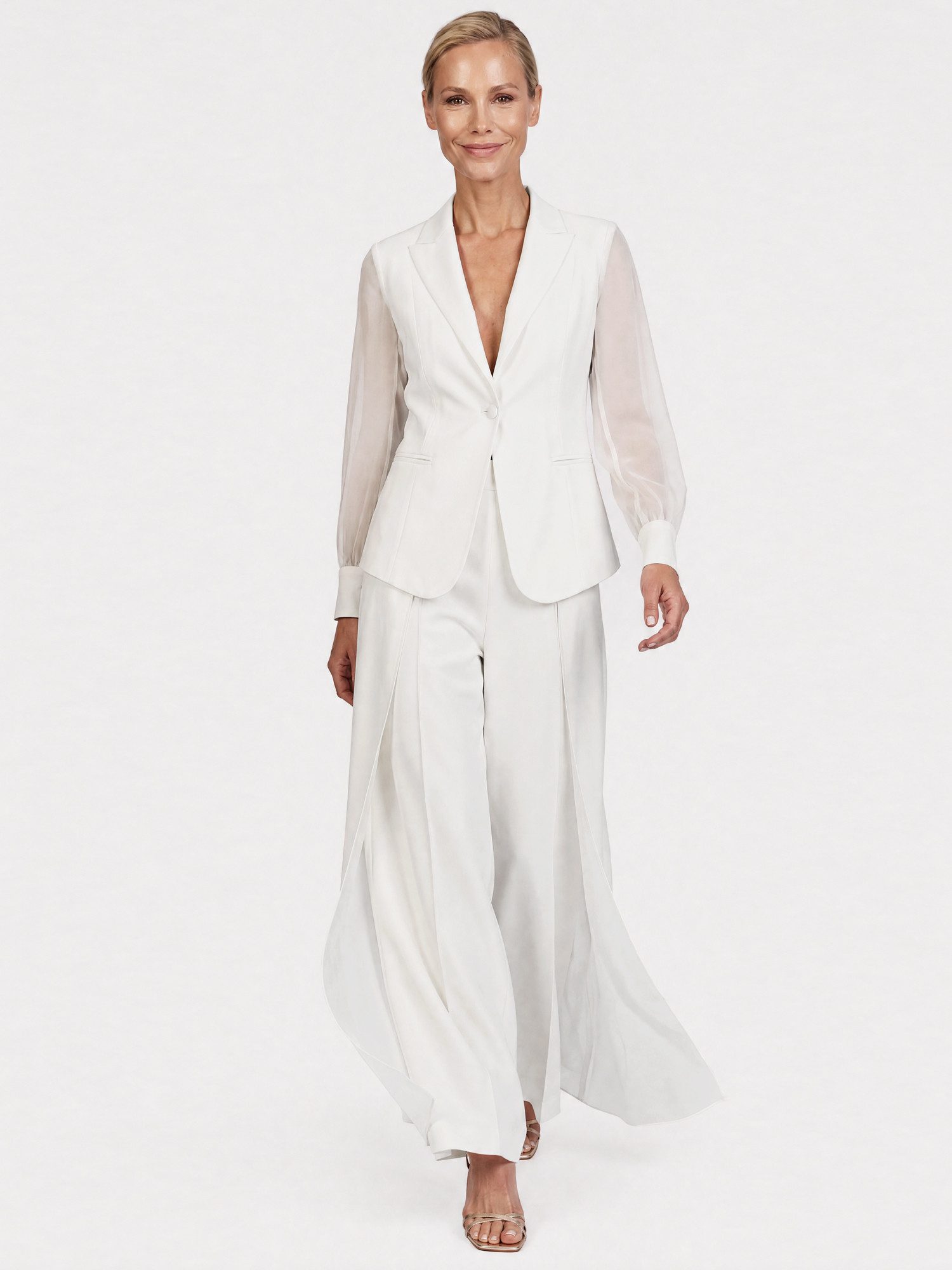 Apart Stoffhose mit Chiffon-Layer