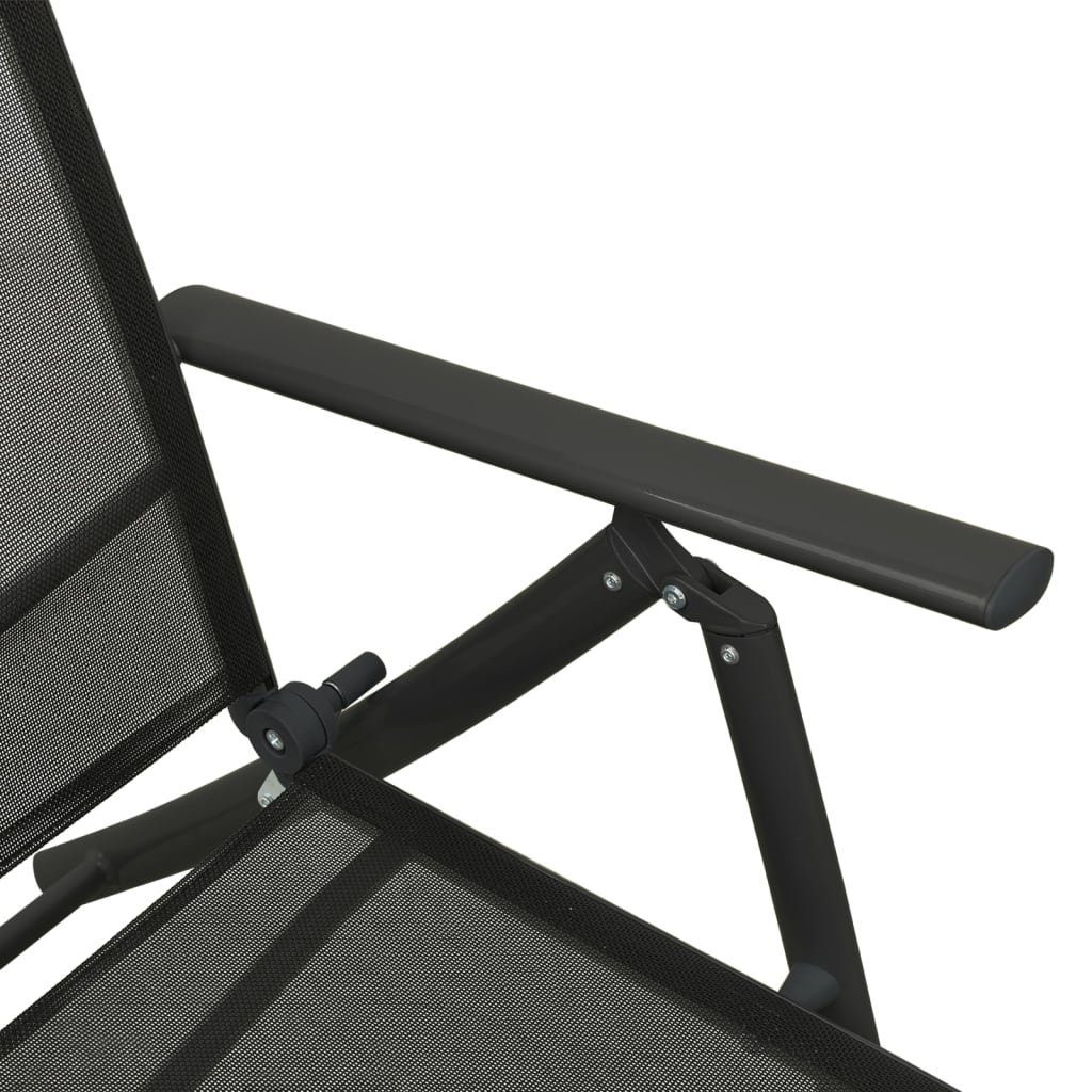 Textilene und Schwarz, Gartenlounge-Set Aluminium vidaXL (3-tlg) 3-tlg. Garten-Lounge-Set