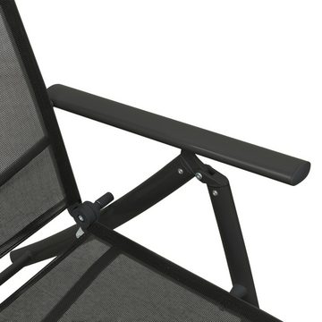 vidaXL Gartenlounge-Set 3-tlg. Garten-Lounge-Set Textilene und Aluminium Schwarz, (3-tlg)