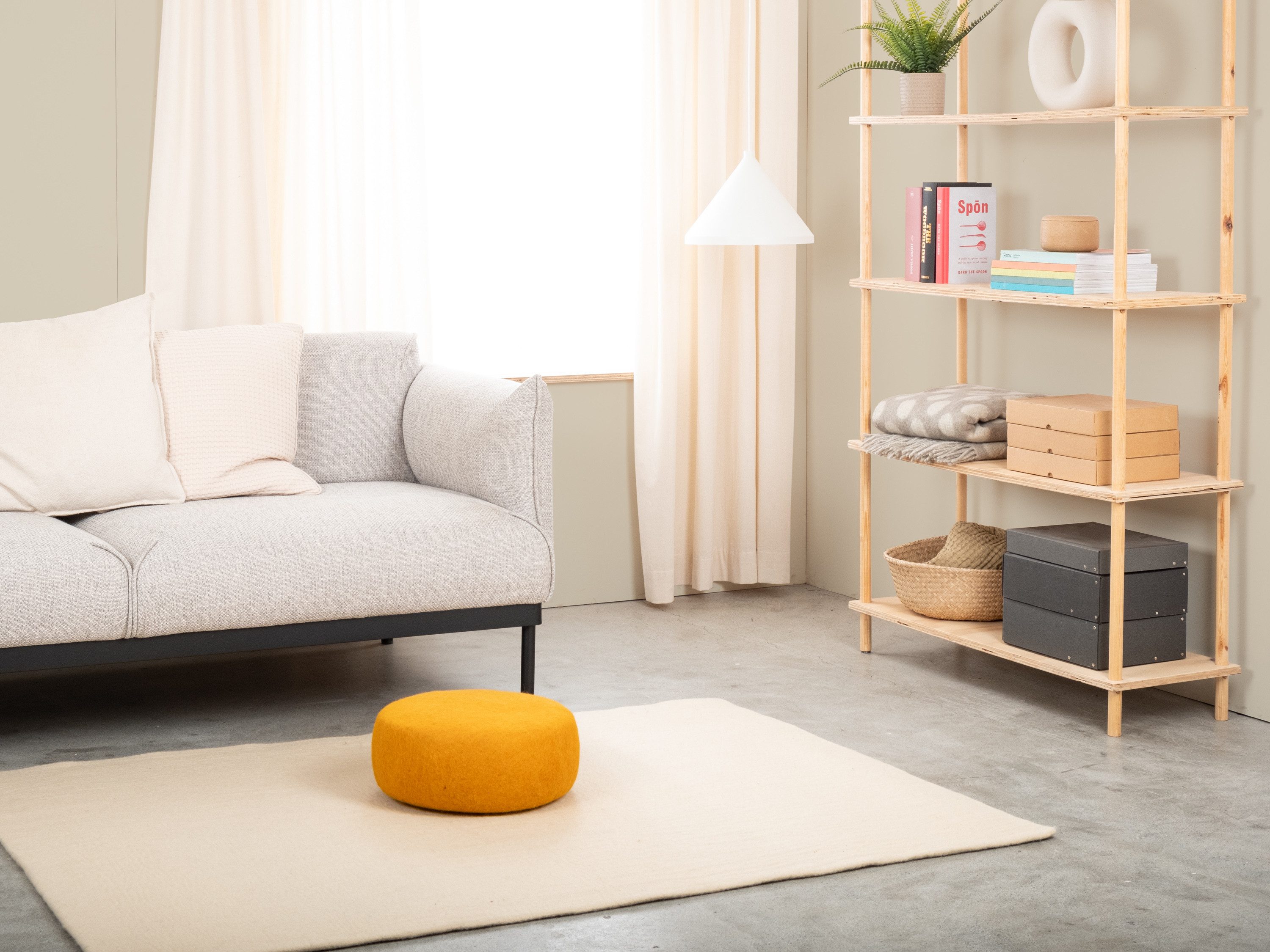 myfelt Pouf Ockergelb Filz Colour Pouf, 100% reine Schurwolle, Erhältlich in verschiedenen Größen