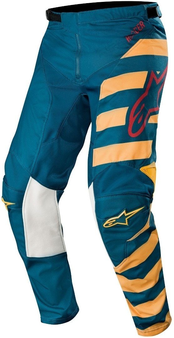 Blue/Yellow Alpinestars Racer Motorradhose Braap Motocross Hose