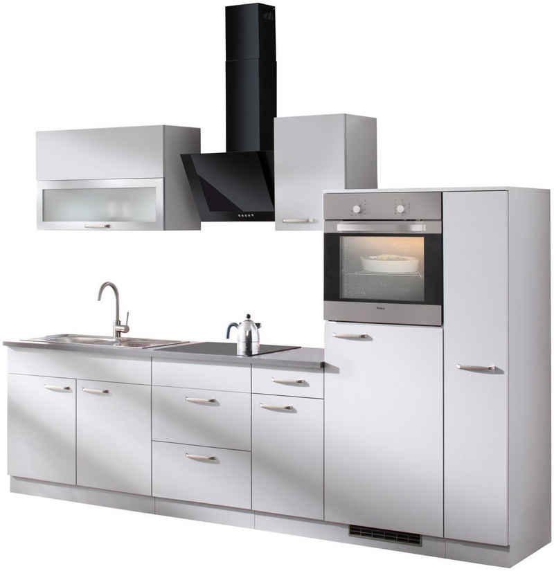 wiho Küchen Küchenzeile Michigan, mit E-Geräten, Gesamtbreite 290 cm