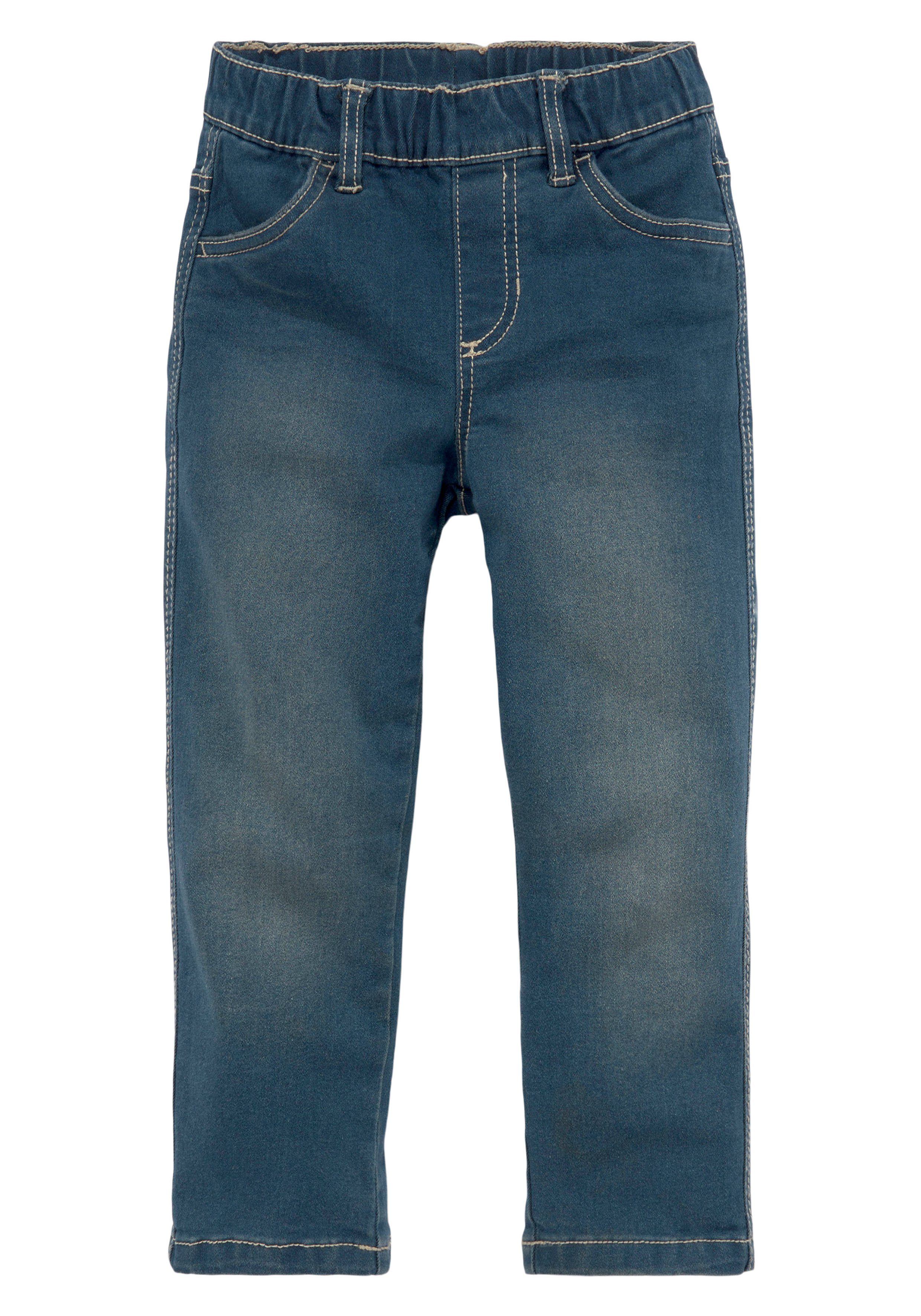 KIDSWORLD Schlupfjeans, Stretch-Jeans für kleine Jungen bequeme Passform, gerade Beinform, mit Gummizug im Bund. Reduzierter Preis € 20,99. Unverbindliche Preisempfehlung € 24,99, (€ 20,99 pro 1 Stk)