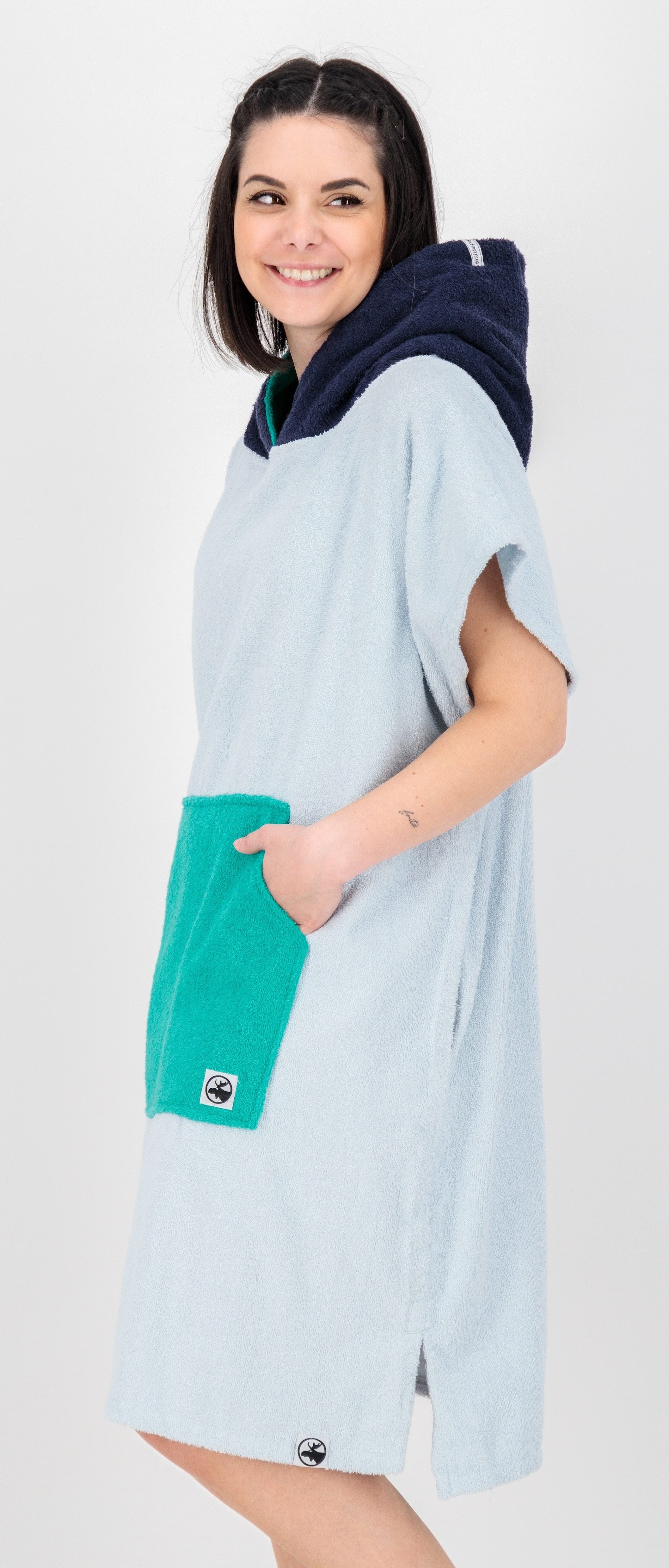DEPROC Active Poncho Badeponcho PARLEE BEACH Badeponcho mit großer Kängurutasche und Innentasche