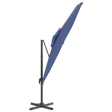 furnicato Sonnenschirm Ampelschirm mit Doppeldach Azurblau 300x300 cm
