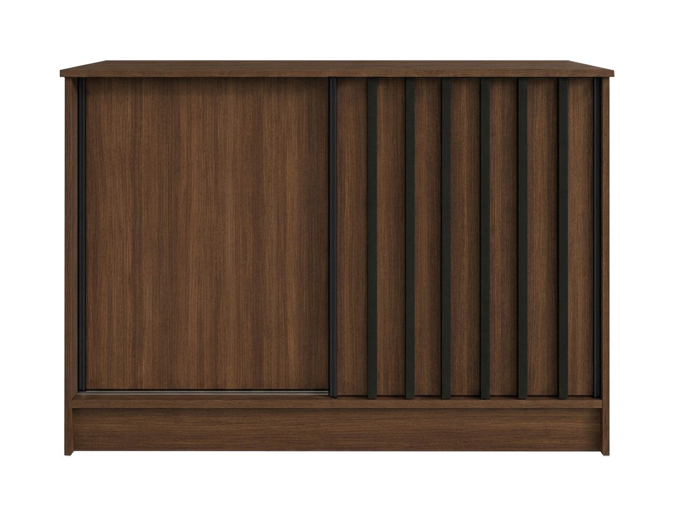 Beautysofa Kommode mit 2 Schiebetüren HORIZON (in 100 cm, 120 cm oder 160 cm, verschiedene Farben: Eiche Artisan, Schwarz, Weiß, Kaschmir), mit dekorativen Lame – Bild 2 von 5
