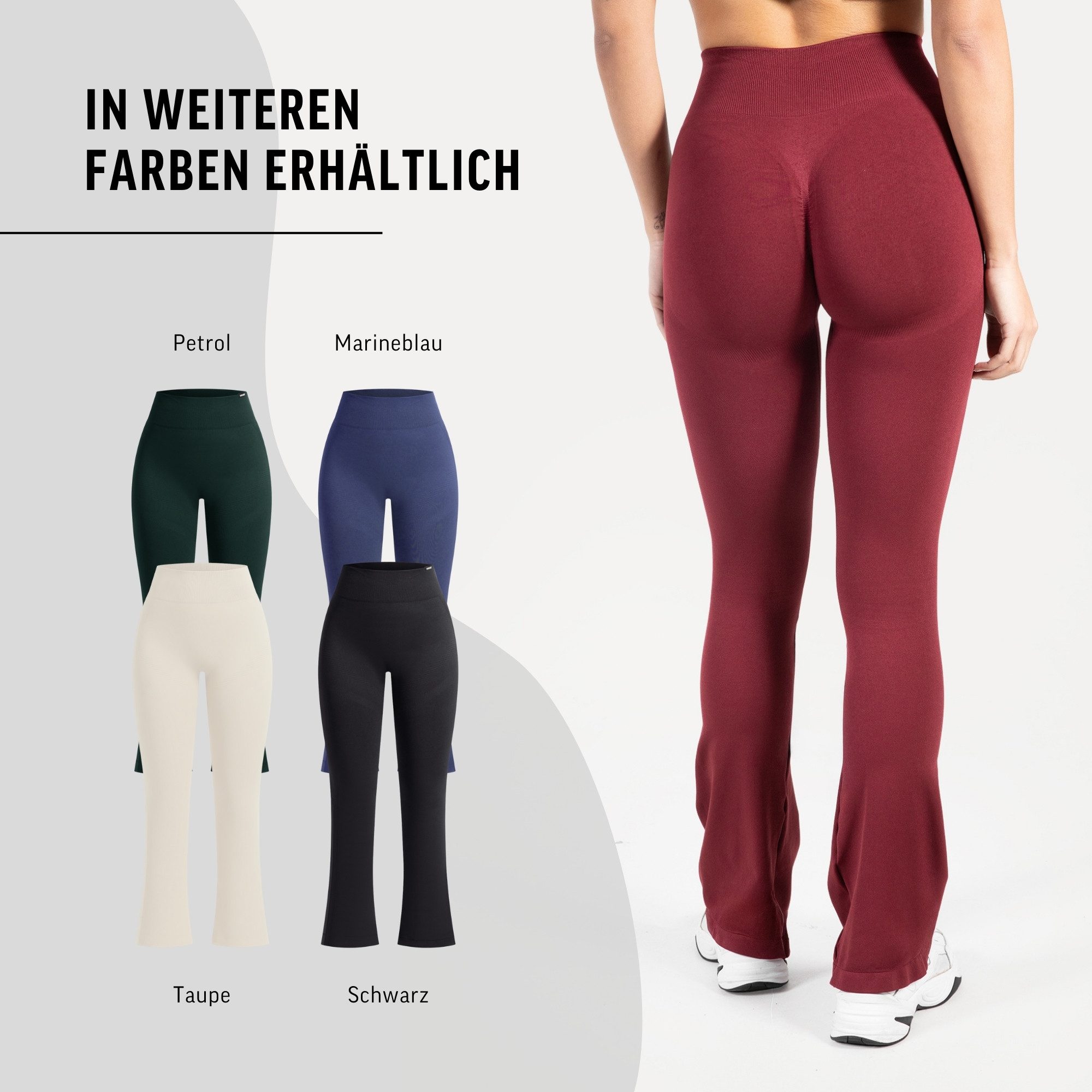 Smilodox Schlaghose Aylin Scrunch, Leggings mit Booty Push Effekt, Gym, Yoga & Freizeit Scrunch Naht, Booty Push, Weites Bein, Elastisch, High Waist