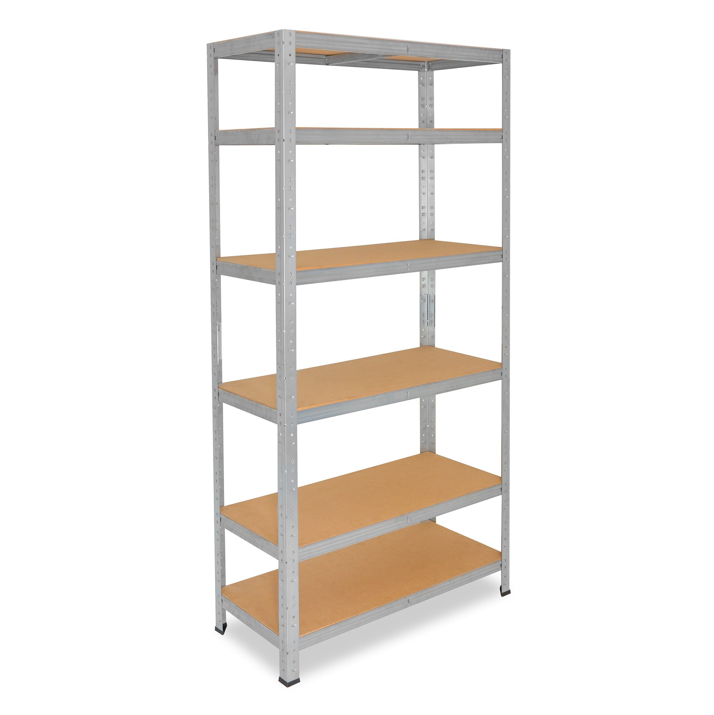 shelfplaza Schwerlastregal HOME, 230x45x50cm verzinkt, Metallregal mit 6 Böden, als Kellerregal, Garagenregal, Werkstattregal oder Lagerregal, Steckregal Metall mit 145kg Tragkraft