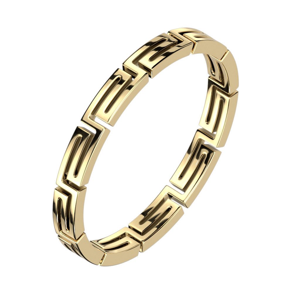 BUNGSA Fingerring Ring Labyrinth mit Aussparungen gold aus Edelstahl Unisex 62 (19.7) (Ring, 1-tlg), Frauen Mädchen