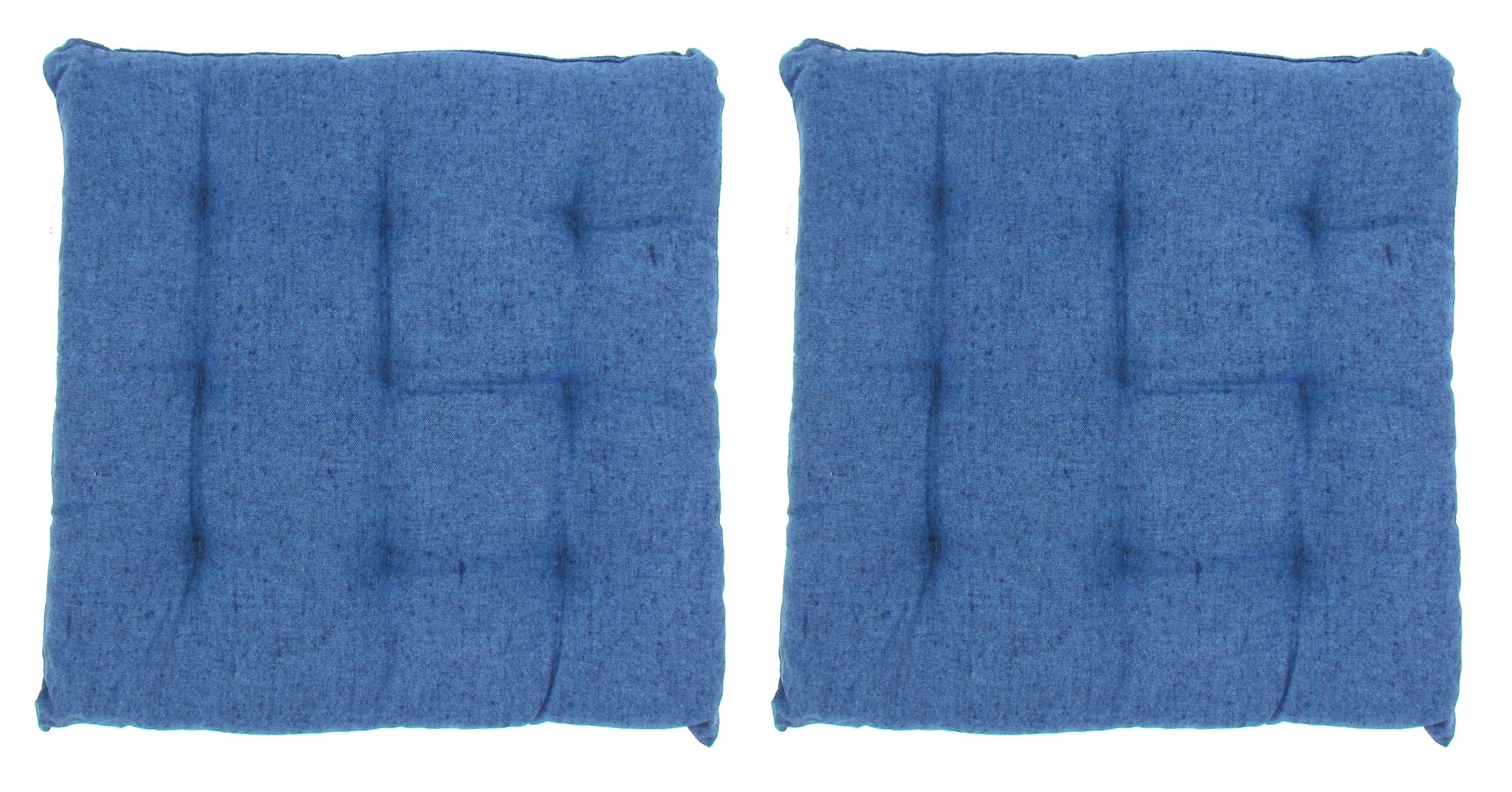 VINNEMEIER GmbH Textil- und Schuhimport Sitzkissen Stuhlauflagen 9-Punktesteppung 40x40x5cm, mit Befestigungsbänder, für Innen und Außen