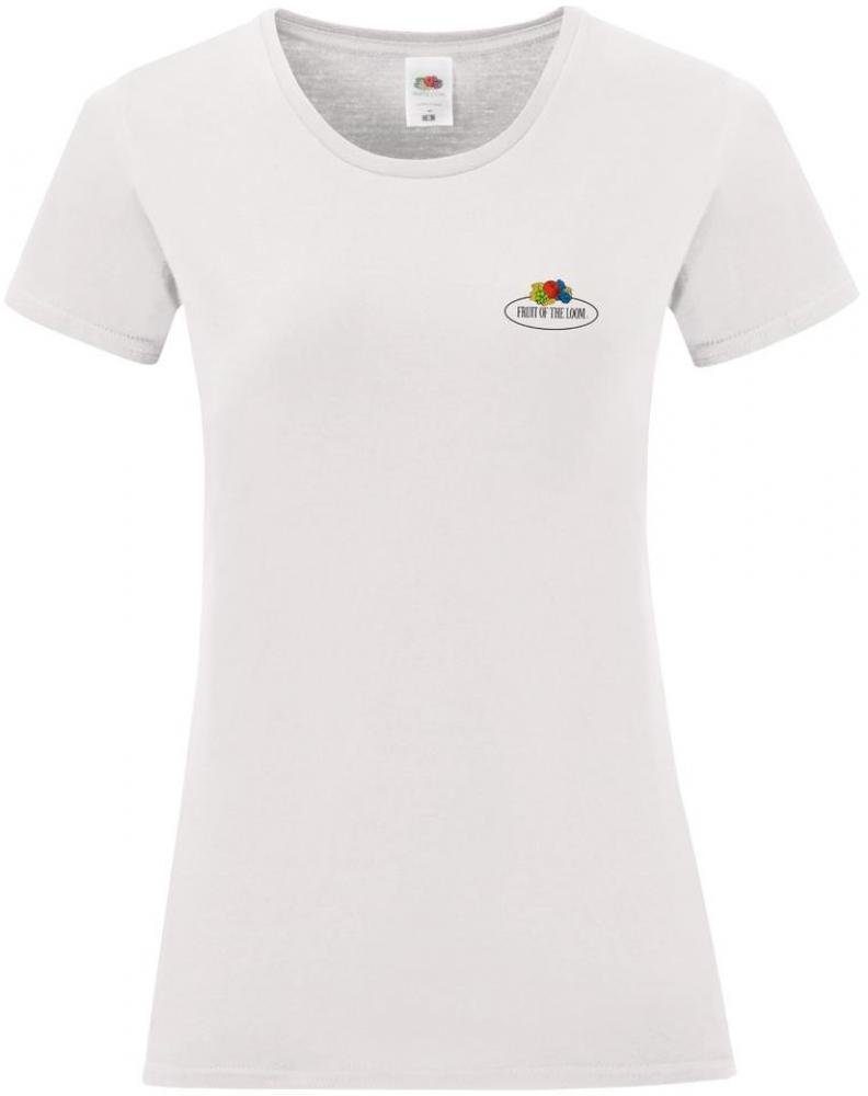 Fruit of the Loom Rundhalsshirt Ladies Vintage T Small Logo Print