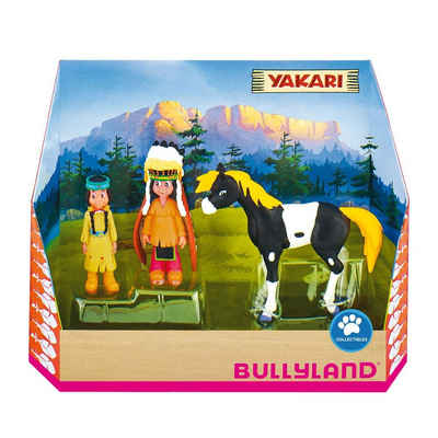 BULLYLAND Spielfigur Yakari 43309, (Set, 3-tlg., Geschenkset), mit Kleiner Donner, Regenbogen und Kleiner Dachs