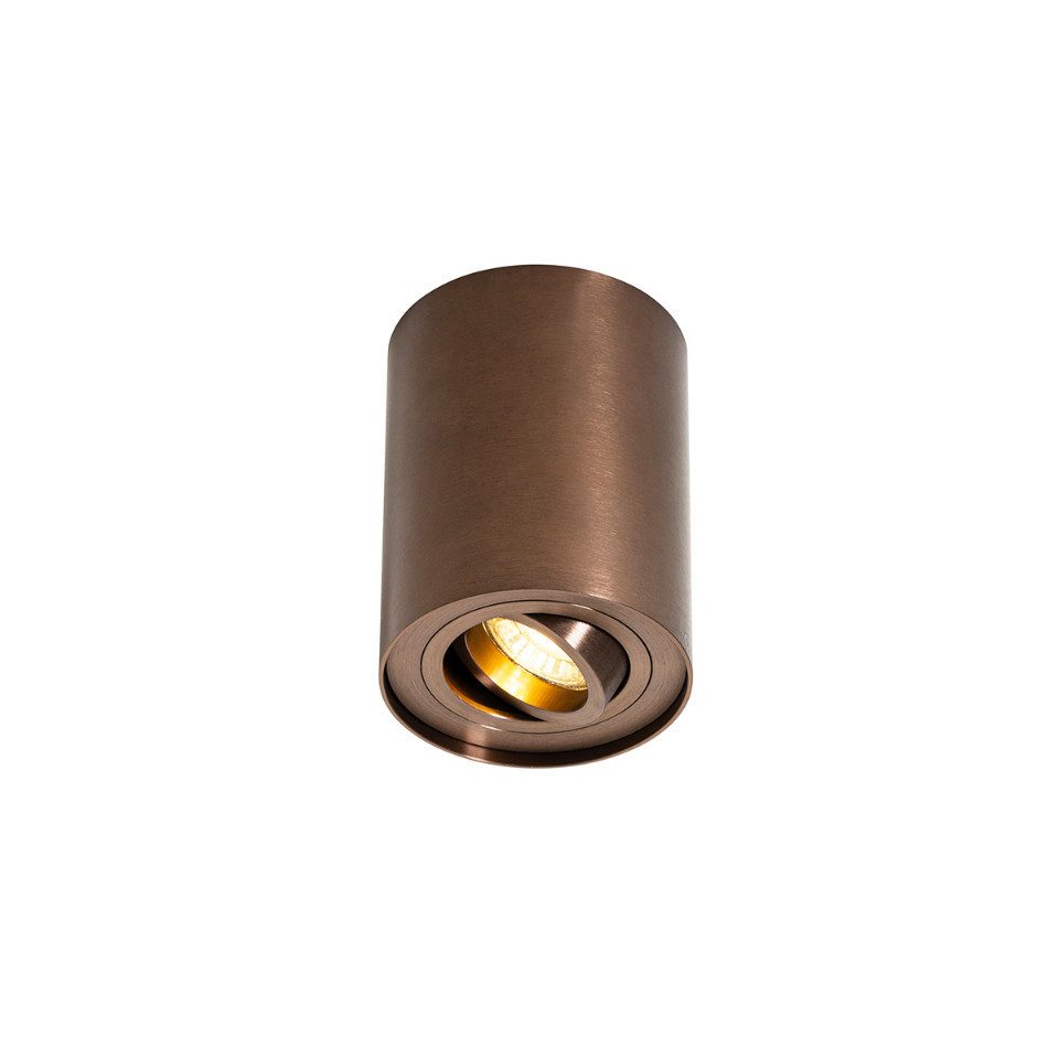 Qazqa LED Aufbaustrahler Rondoo up, ohne Leuchtmittel, GU10, Bronze, Modern, Aluminium, 1-flammig