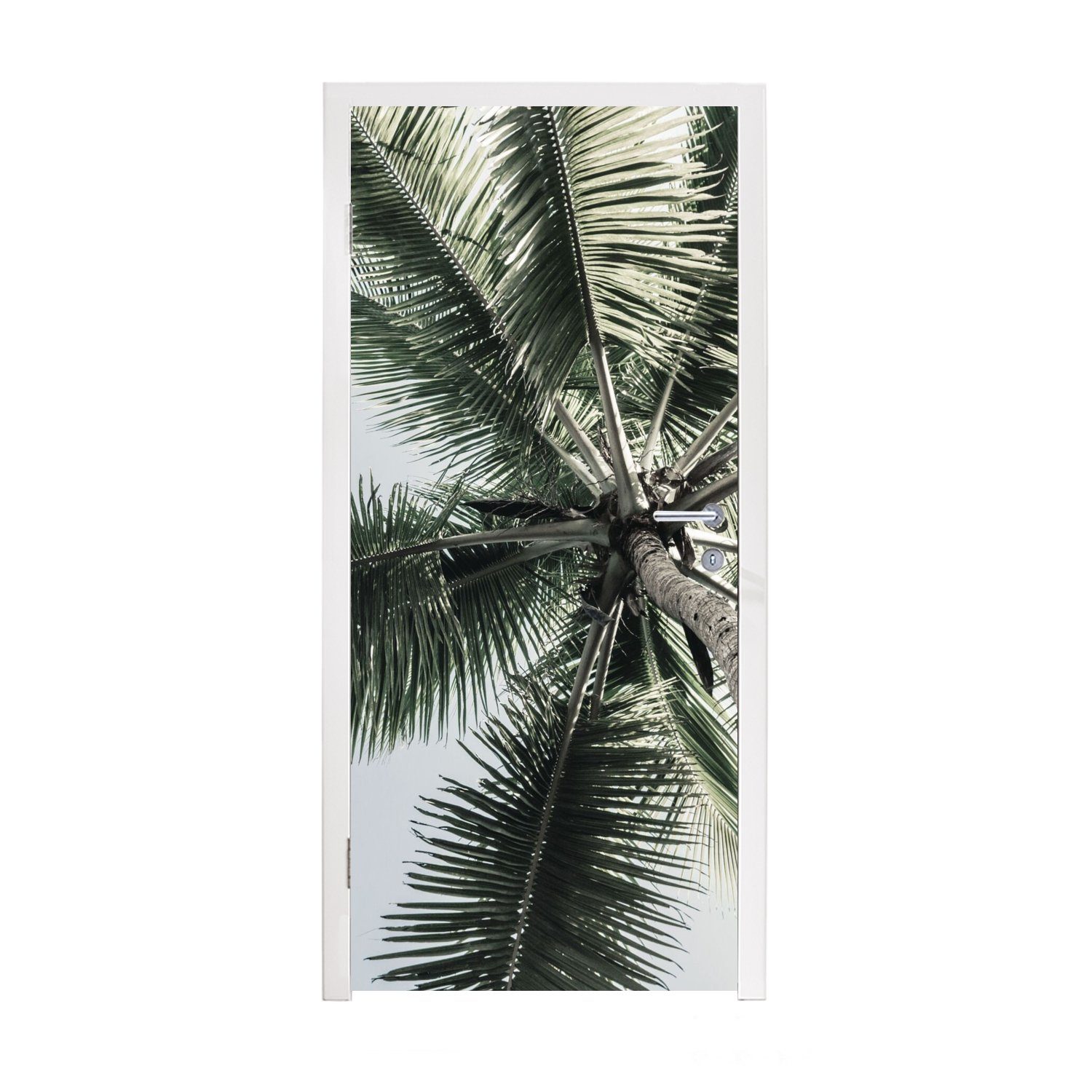 MuchoWow Türtapete Palme - Tropisch - Sommer, Matt, bedruckt, (1 St), Fototapete für Tür, Türaufkleber, 75x205 cm