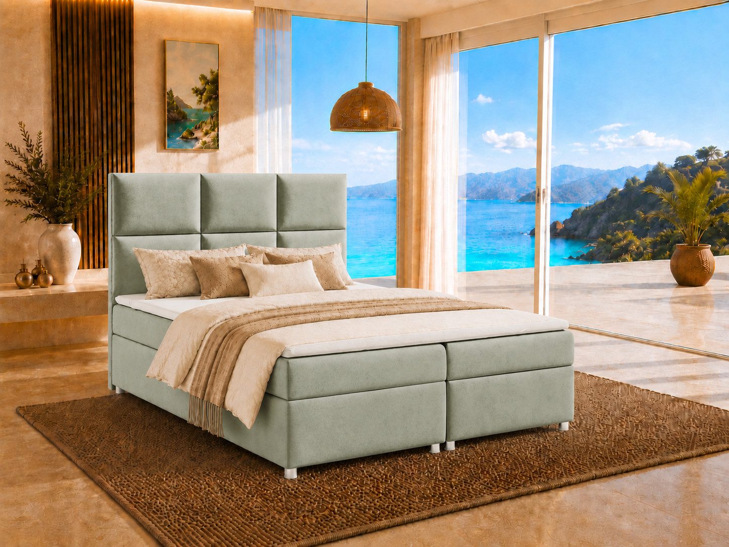 Best for Home Boxspringbett Boxspringbett Trinity K-13 mit Stauraum & 7-Zonen Komfort – modern (Bonell-Matratze, gepolstertes Kopfteil, Doppelbett versch. Größen, 140x200 160x200 180x200 200x200 cm), Handwerksqualität, TOP Preis-Leistungs-Verhältnis